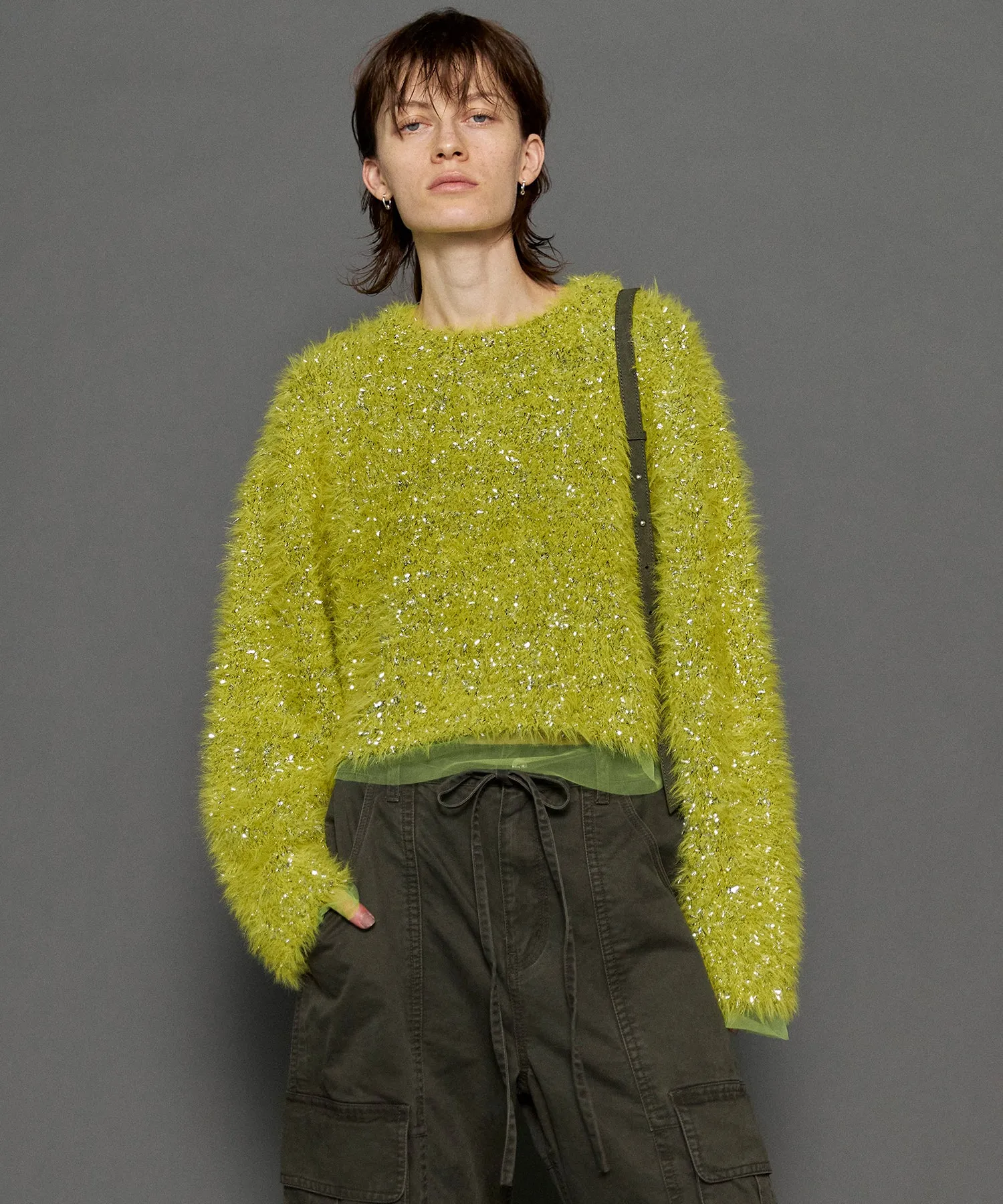 【24WINTER PRE-ORDER】Sparkling Shaggy Knit Pullover