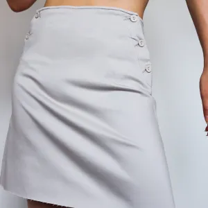 90S Y2K 00S  BEIGE BUTTON SHORT LENGTH  SKIRT