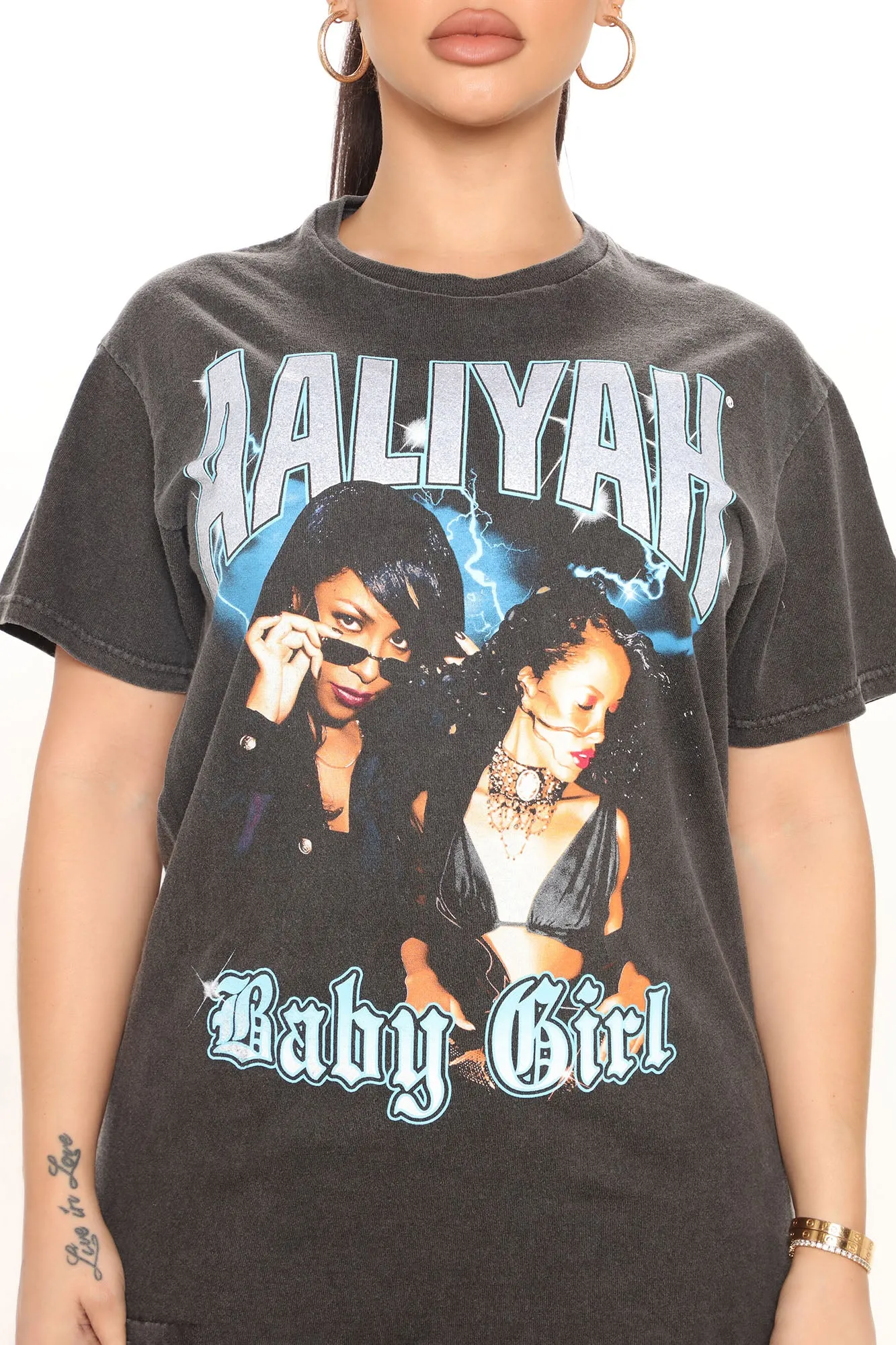 Aaliyah Shines Bright Top - Charcoal