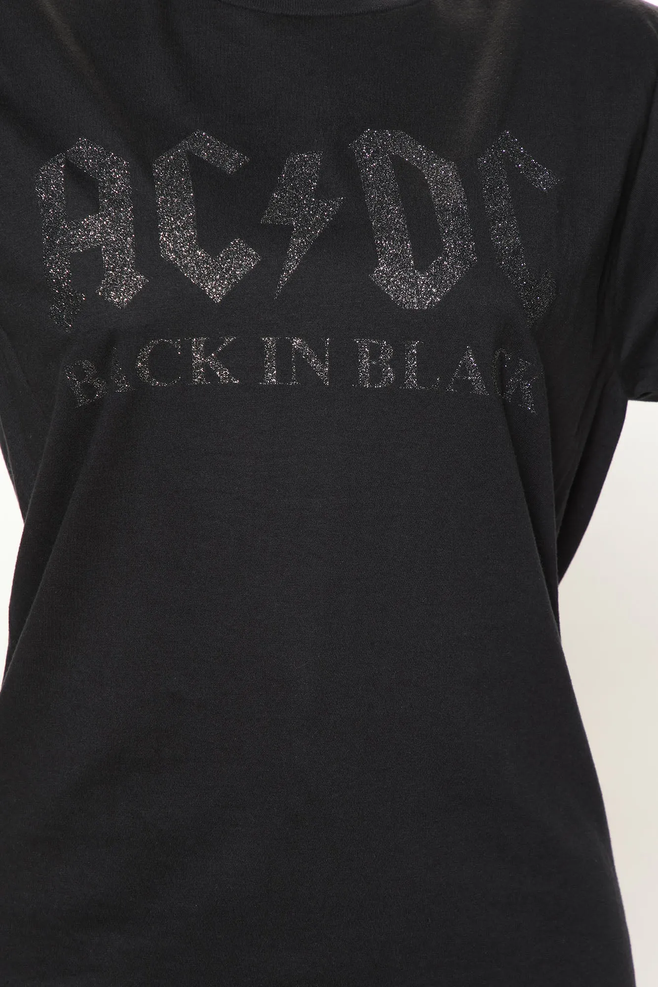 ACDC Back In Black Glitter T-Shirt - Black