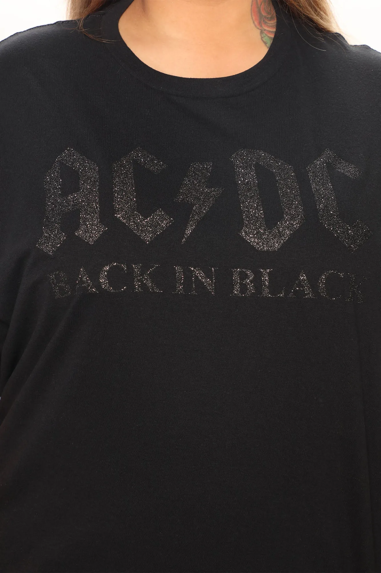 ACDC Back In Black Glitter T-Shirt - Black