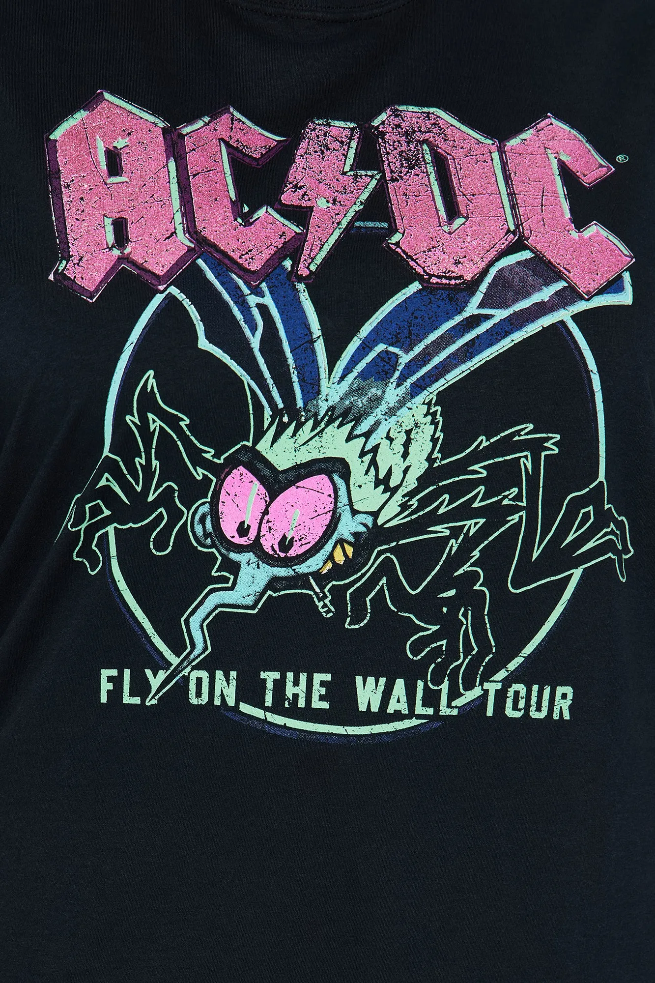 ACDC Glitter Graphic Tee - Black