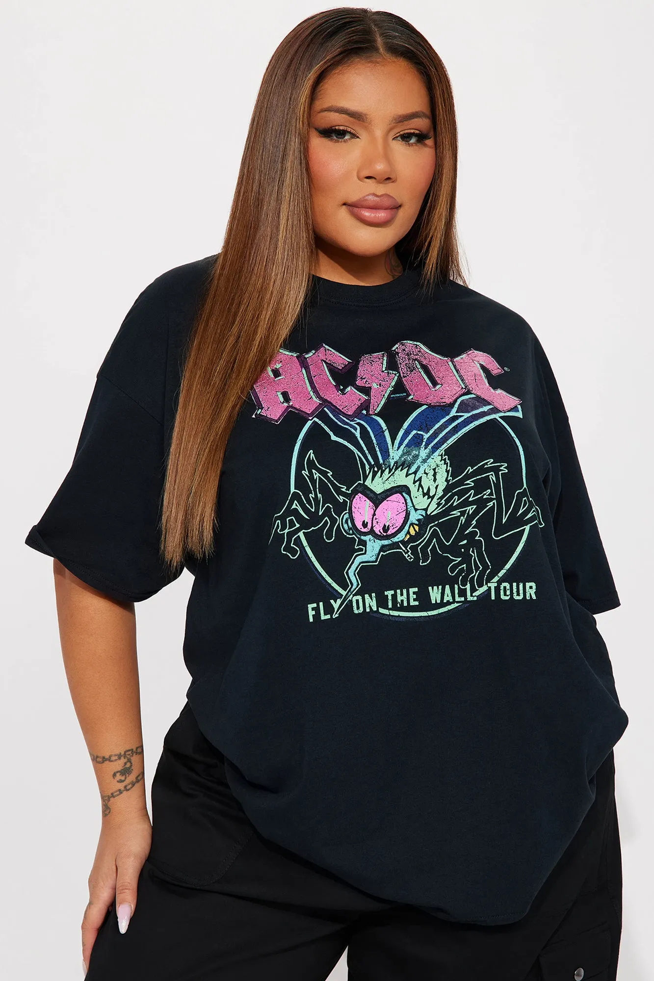ACDC Glitter Graphic Tee - Black