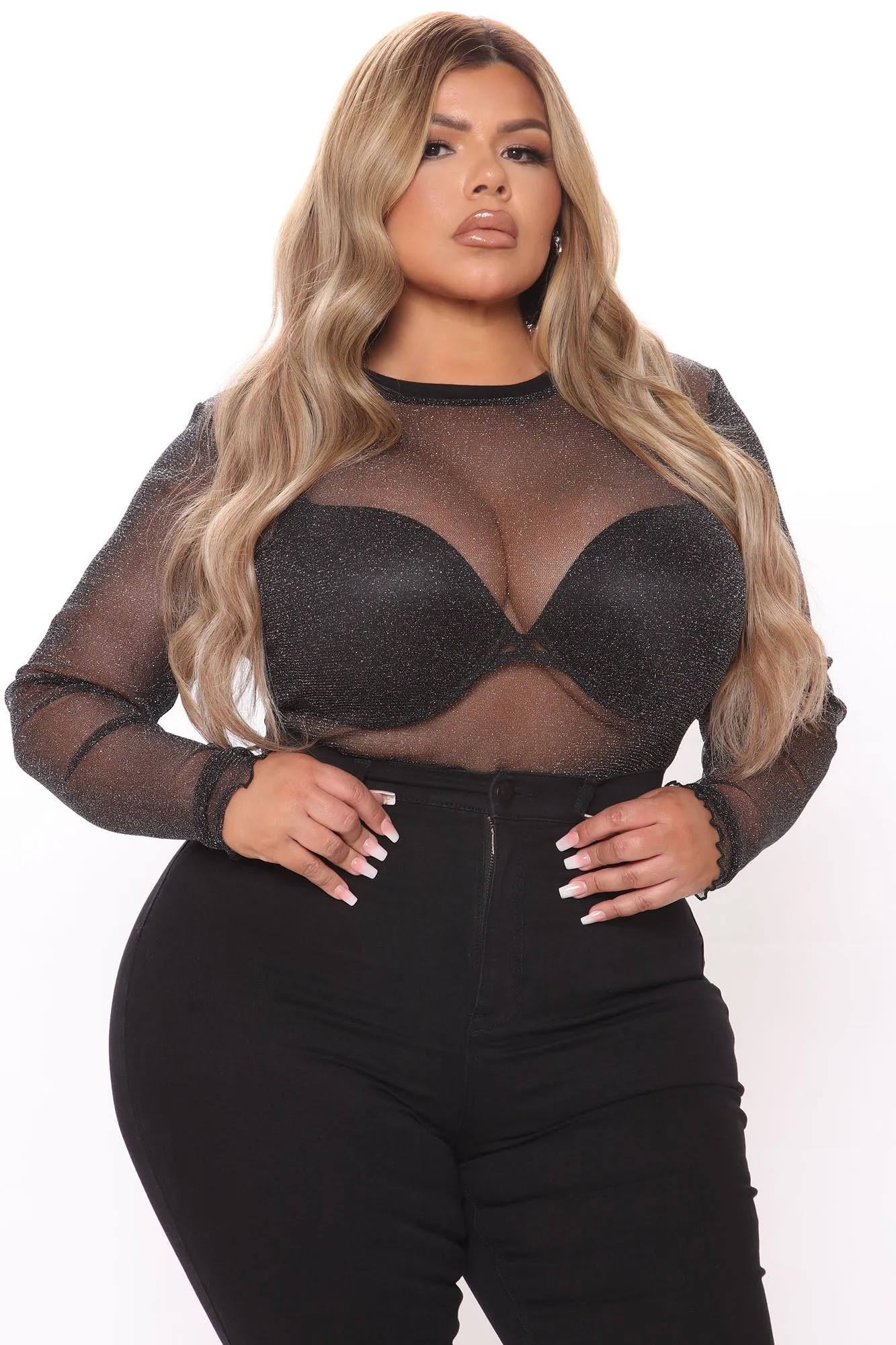 Adalynn Glitter Top - Black