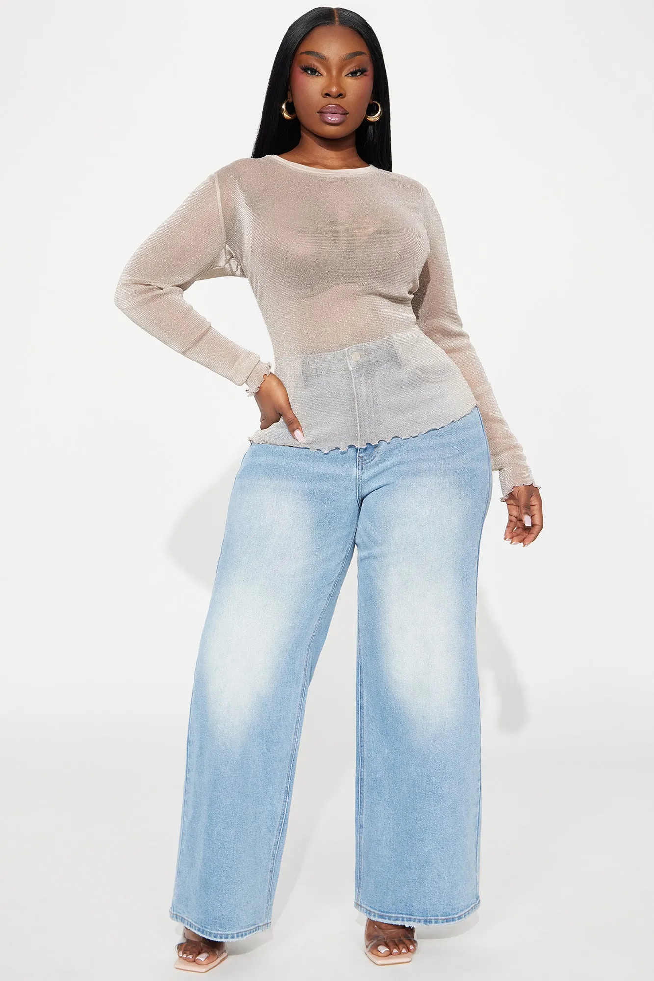 Adalynn Glitter Top - Gold