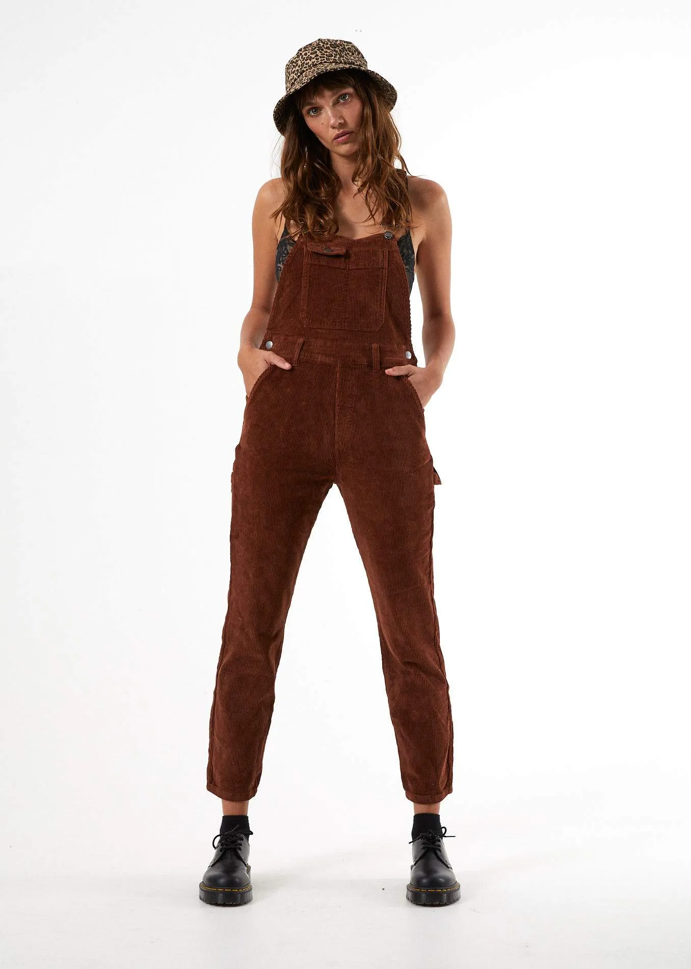 Afends Womens Holly - Long Corduroy Overalls