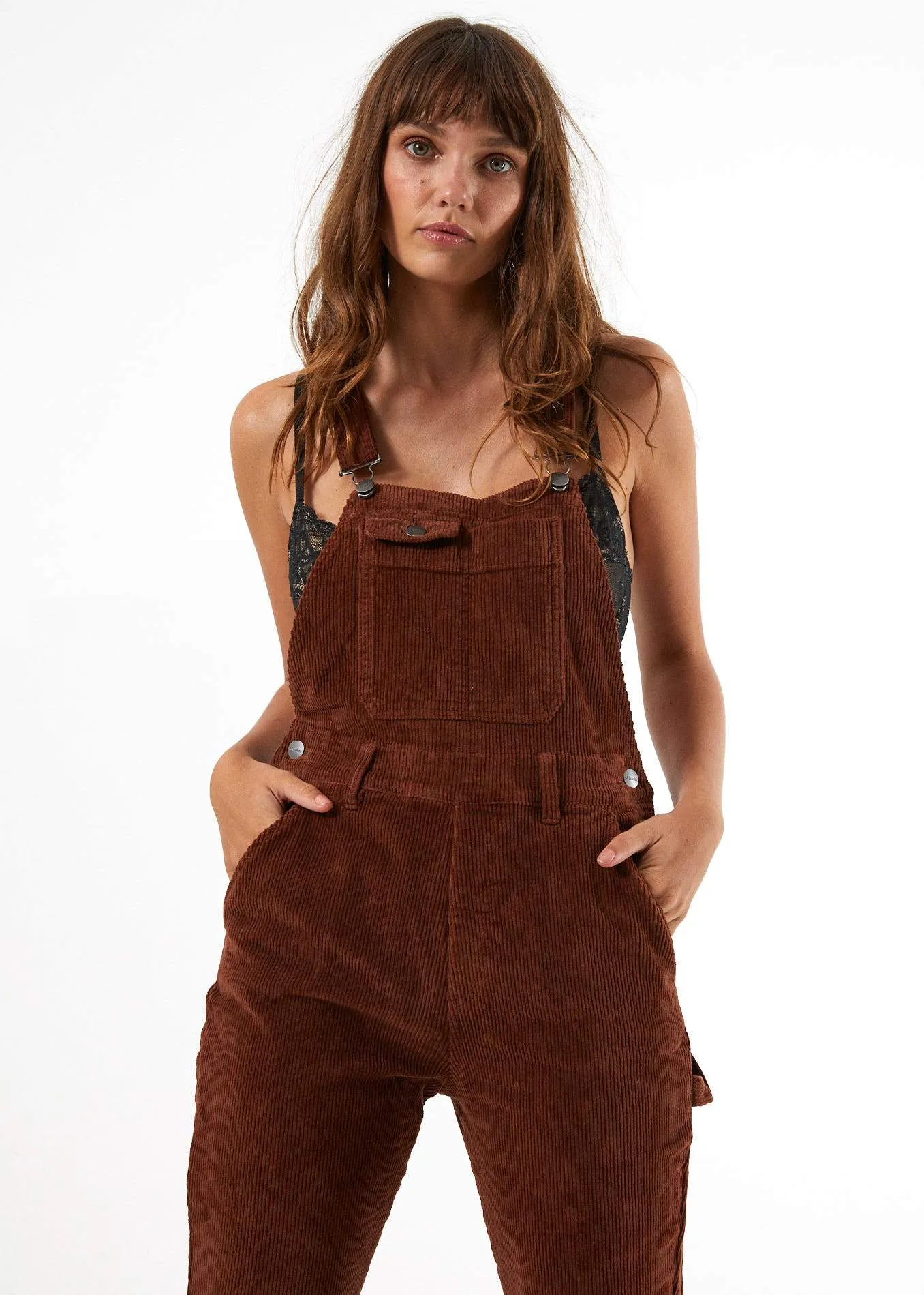 Afends Womens Holly - Long Corduroy Overalls