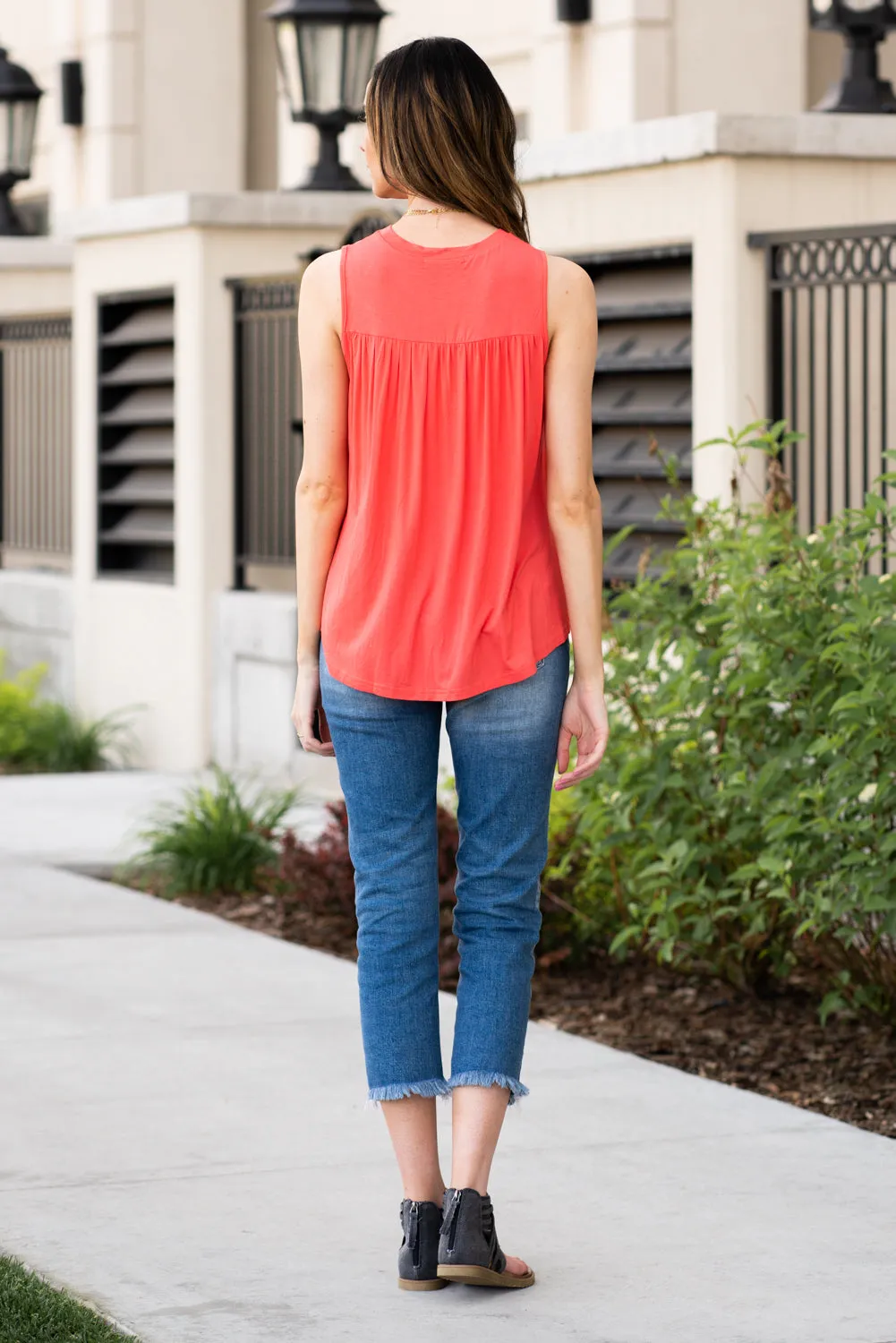Aubrey Lace Tank Top Pink