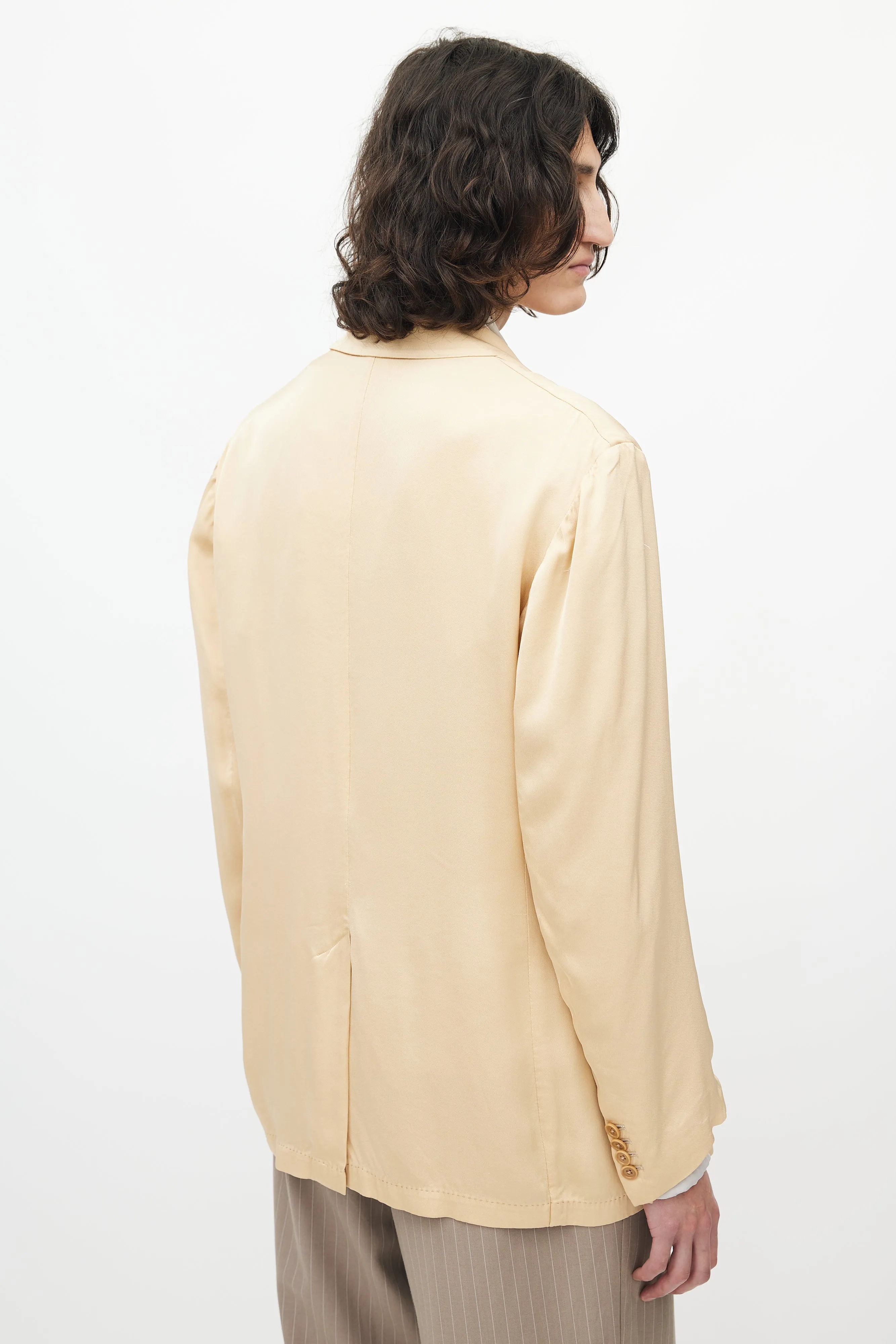 Beige Satin Blazer