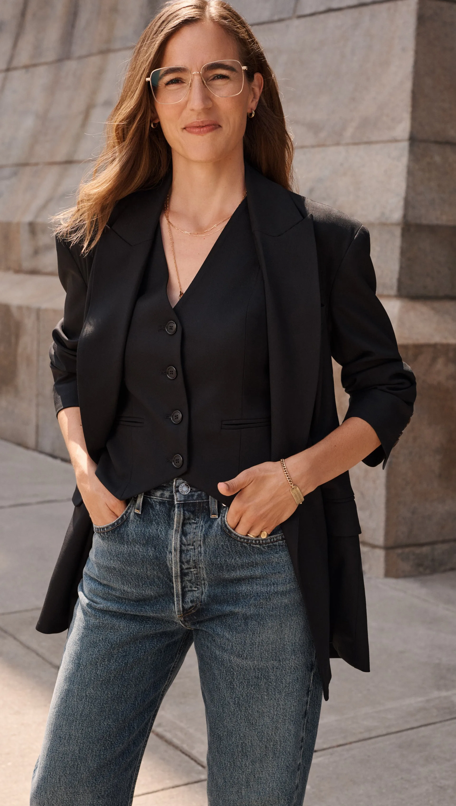 Belted Blazer in Seasonless Wool | Black
