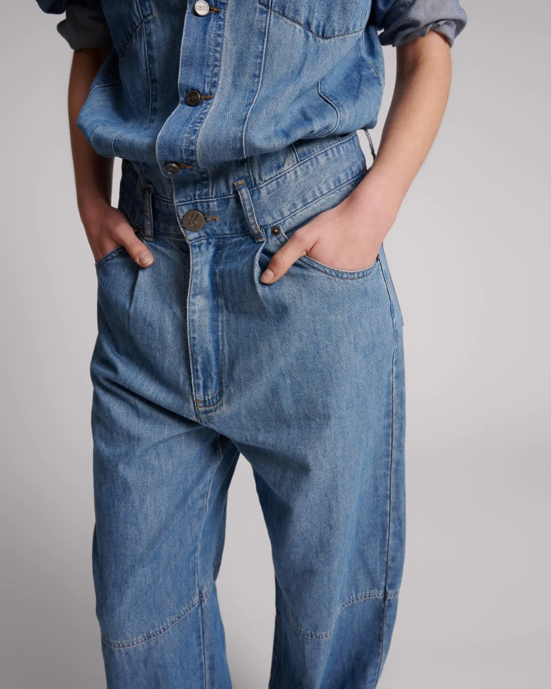 Blue Lilac Denim Trucker Overalls