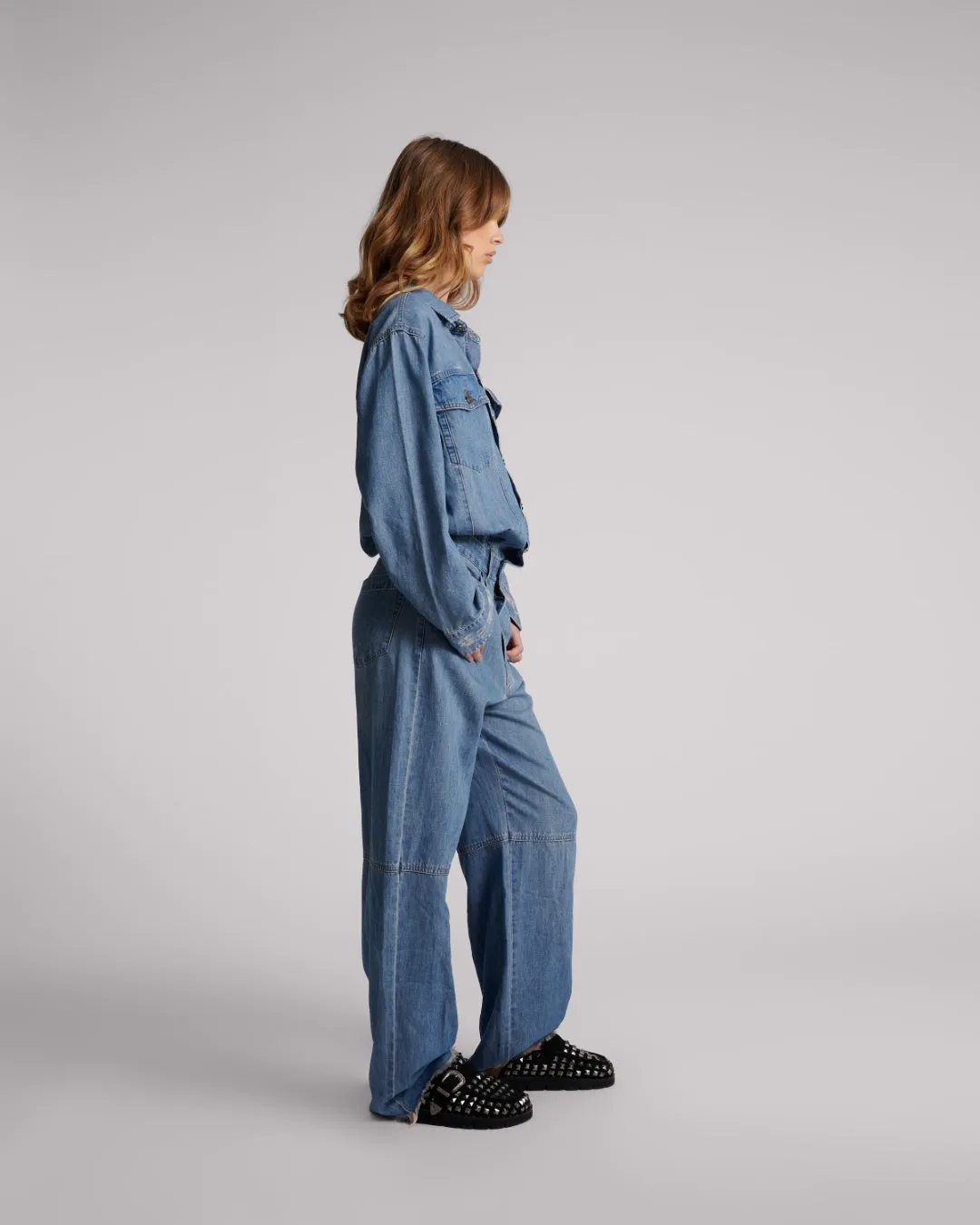 Blue Lilac Denim Trucker Overalls