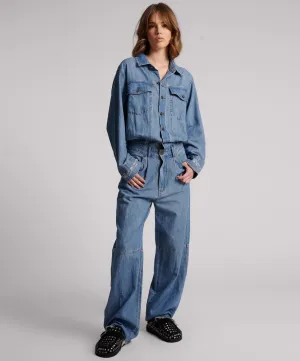 Blue Lilac Denim Trucker Overalls