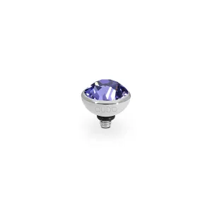 Bottone Silver and Tanzanite Crystal Ring Gem Top, 10mm