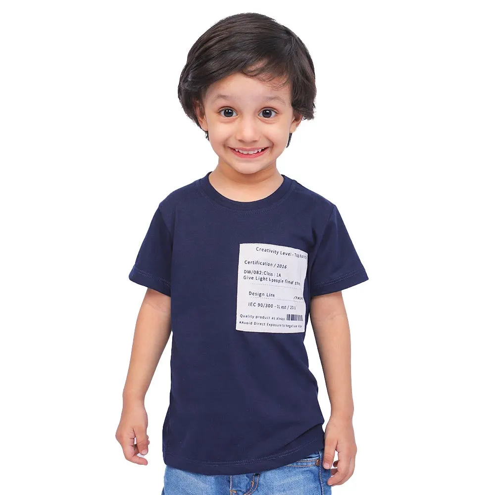 Boys Cotton Jersey T-Shirt I Am An Artist - Navy