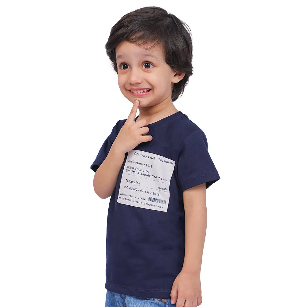 Boys Cotton Jersey T-Shirt I Am An Artist - Navy
