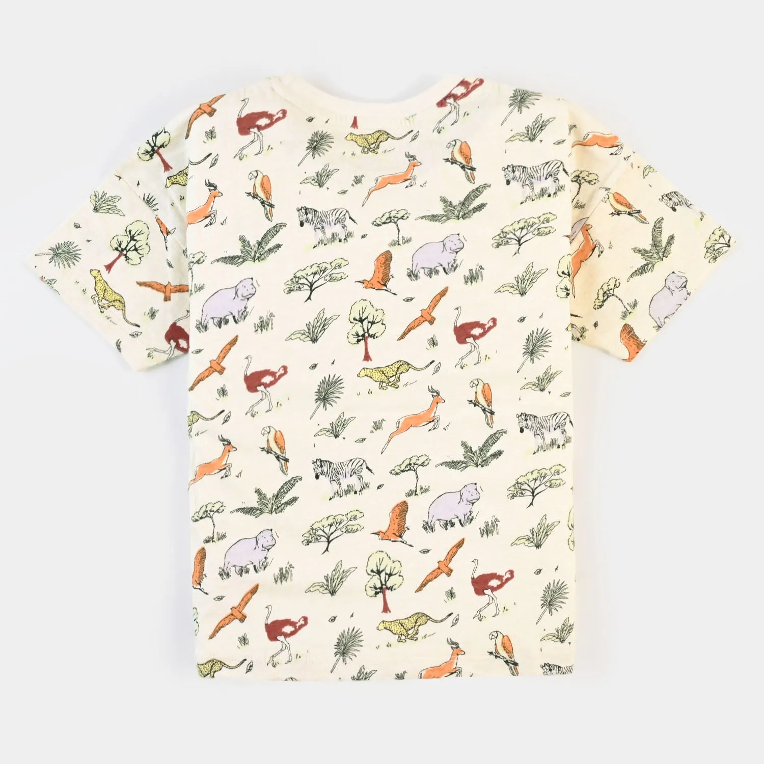 Boys T-Shirt Animal All Over - Cream