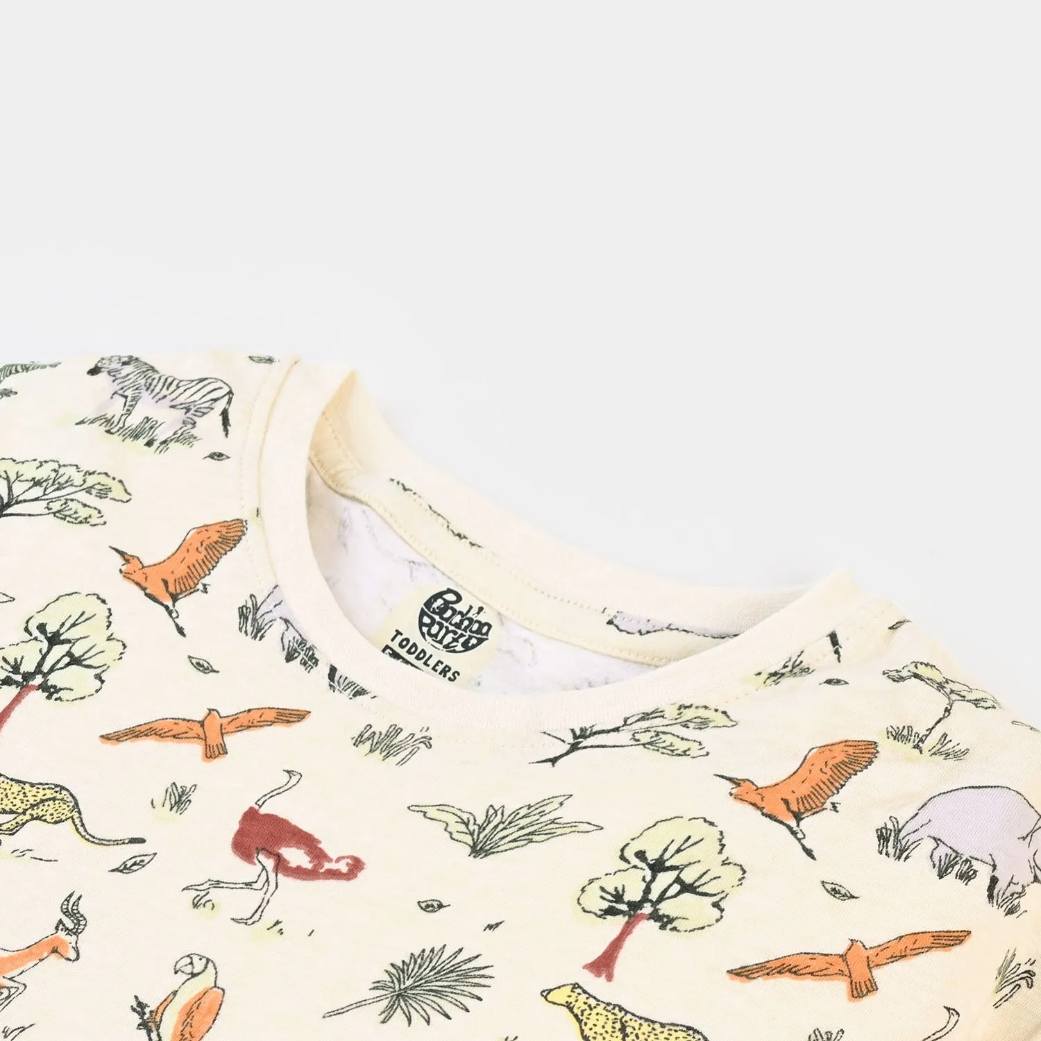 Boys T-Shirt Animal All Over - Cream