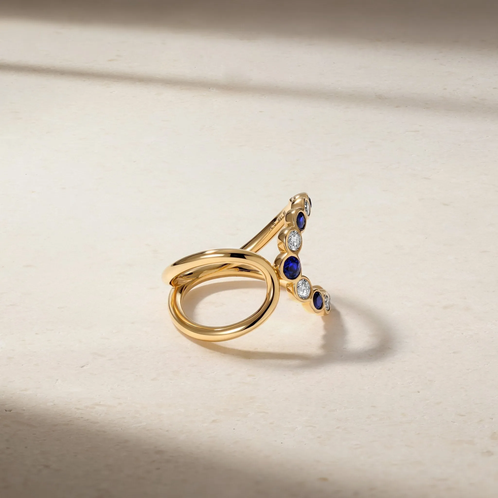 Bubbly Elegance Sapphire and Diamond Ring