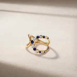 Bubbly Elegance Sapphire and Diamond Ring