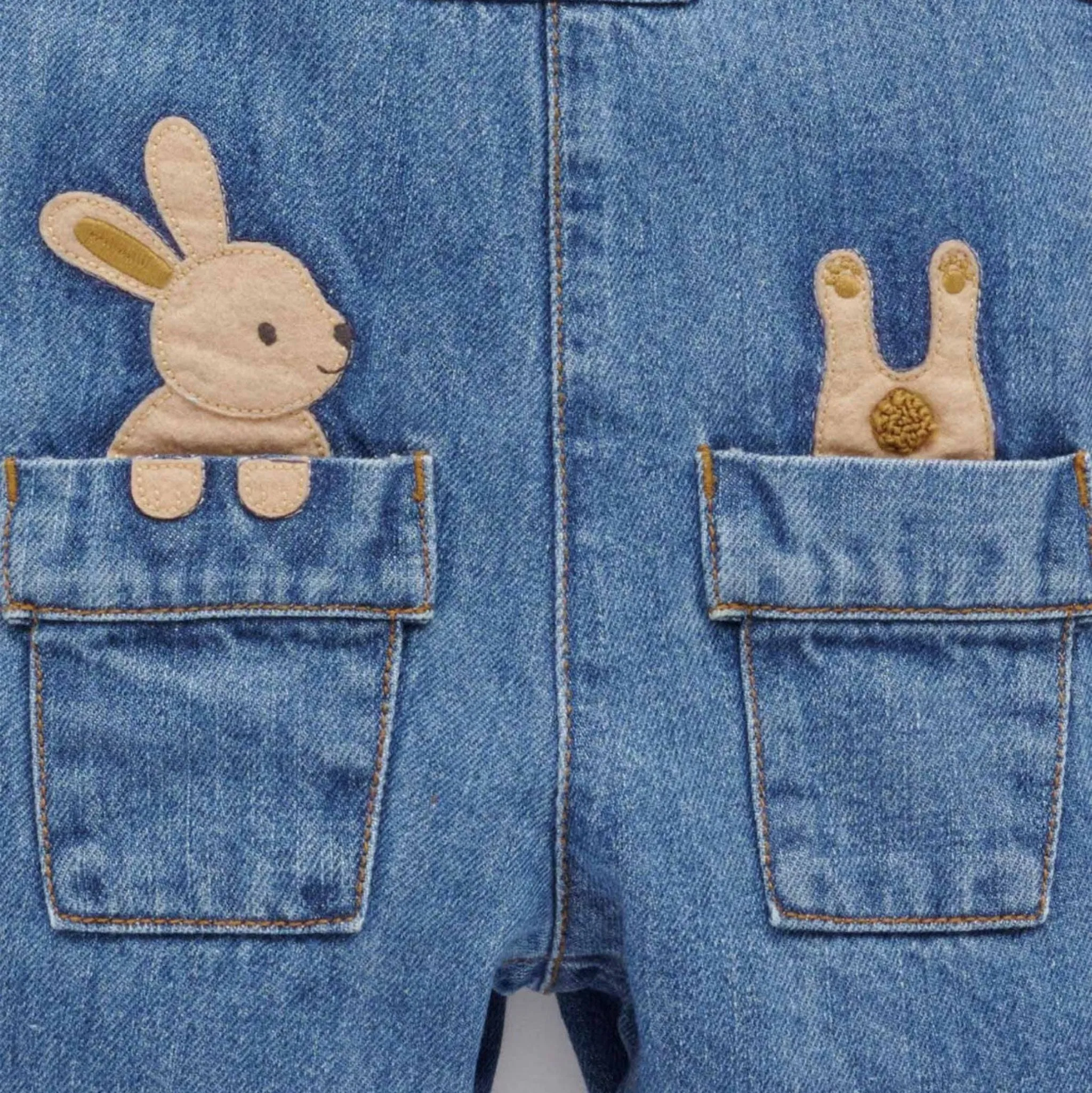 Bunny Denim Overall Set-Purebaby