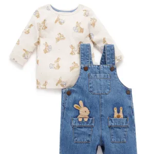 Bunny Denim Overall Set-Purebaby