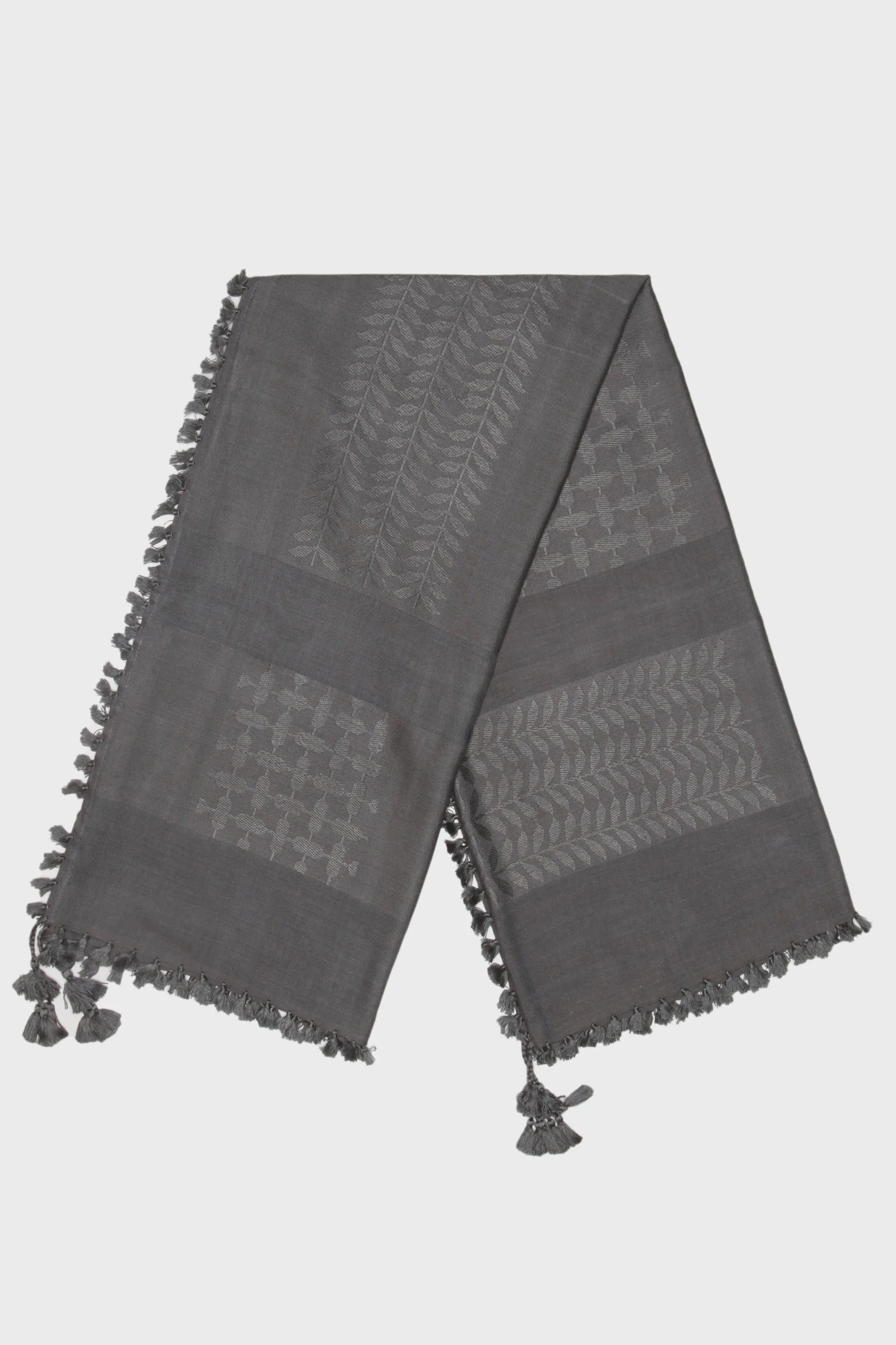 Charcoal & Grey Bamboo Keffiyeh Scarf