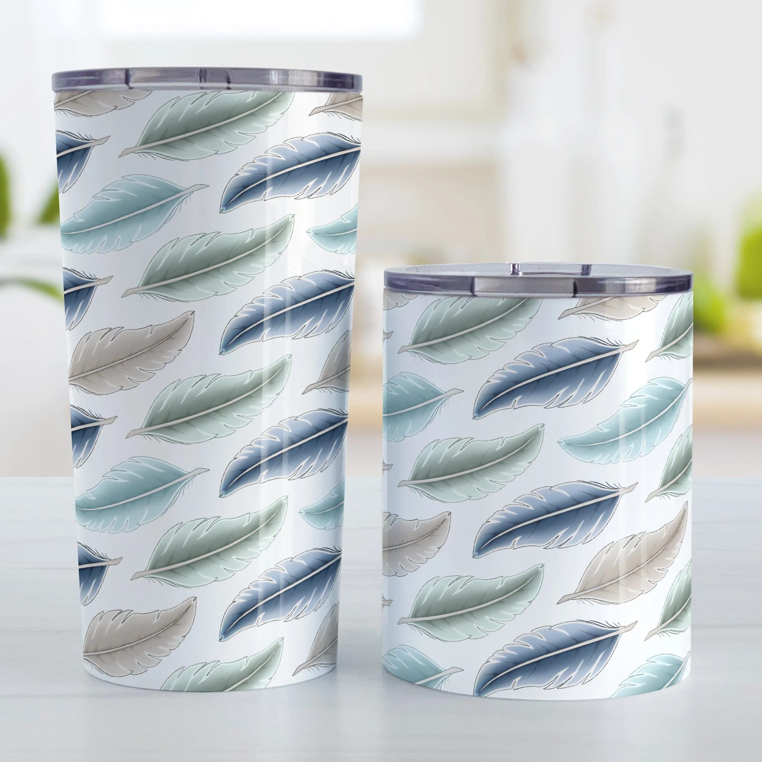 Coastal Feathers Tumbler Cup
