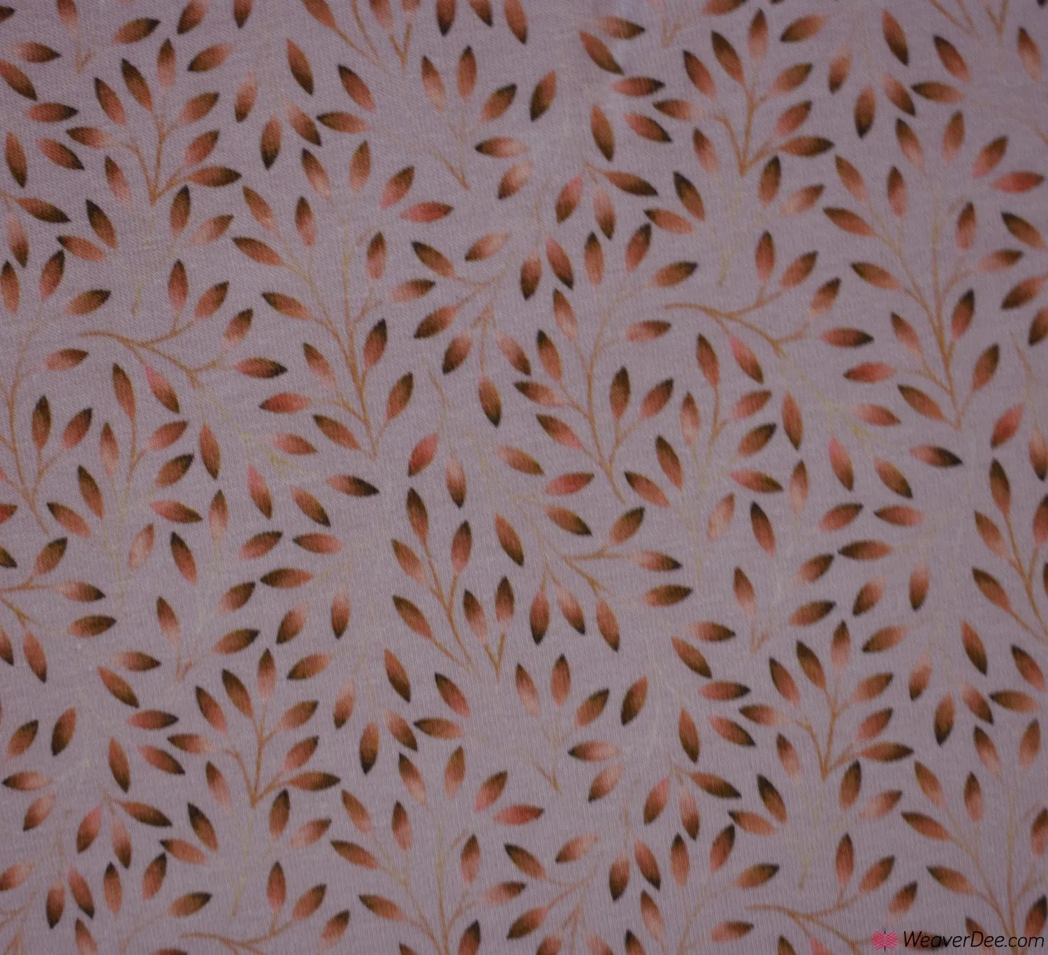 Cotton Jersey Fabric - Watercolour Leaves