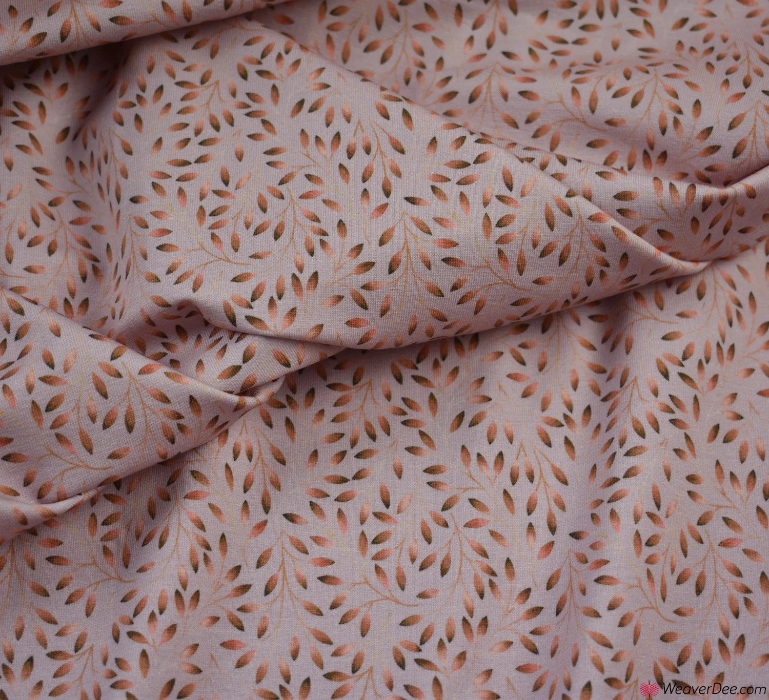 Cotton Jersey Fabric - Watercolour Leaves