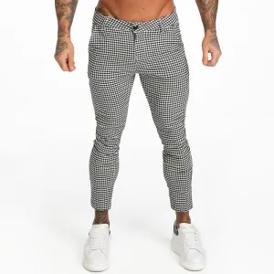 Cotton Stretch Skinny Fit Plaid Comfy Casual Style Men Pants