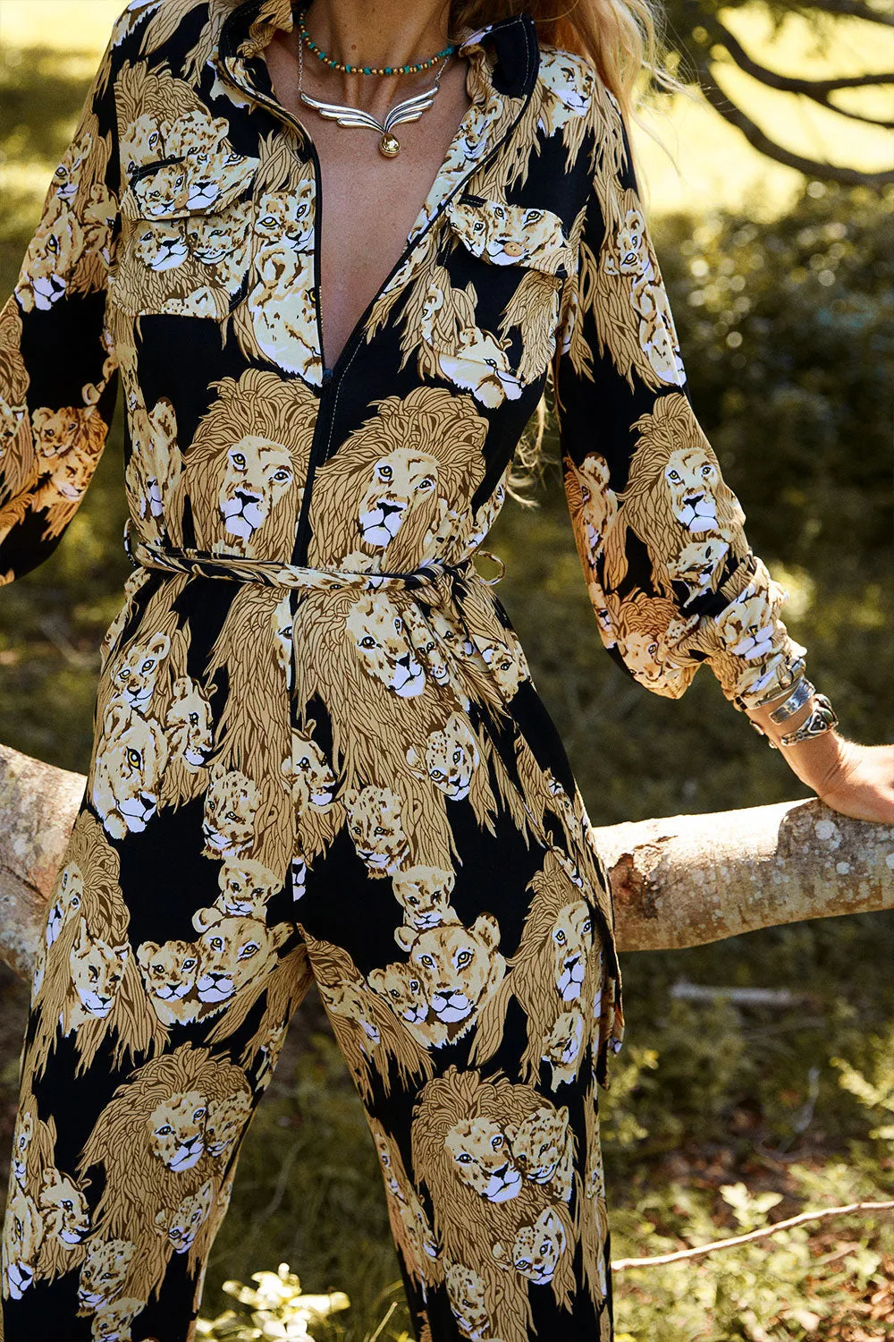 Dance With Me Tonight Stretch Jersey Jumpsuit - Africa