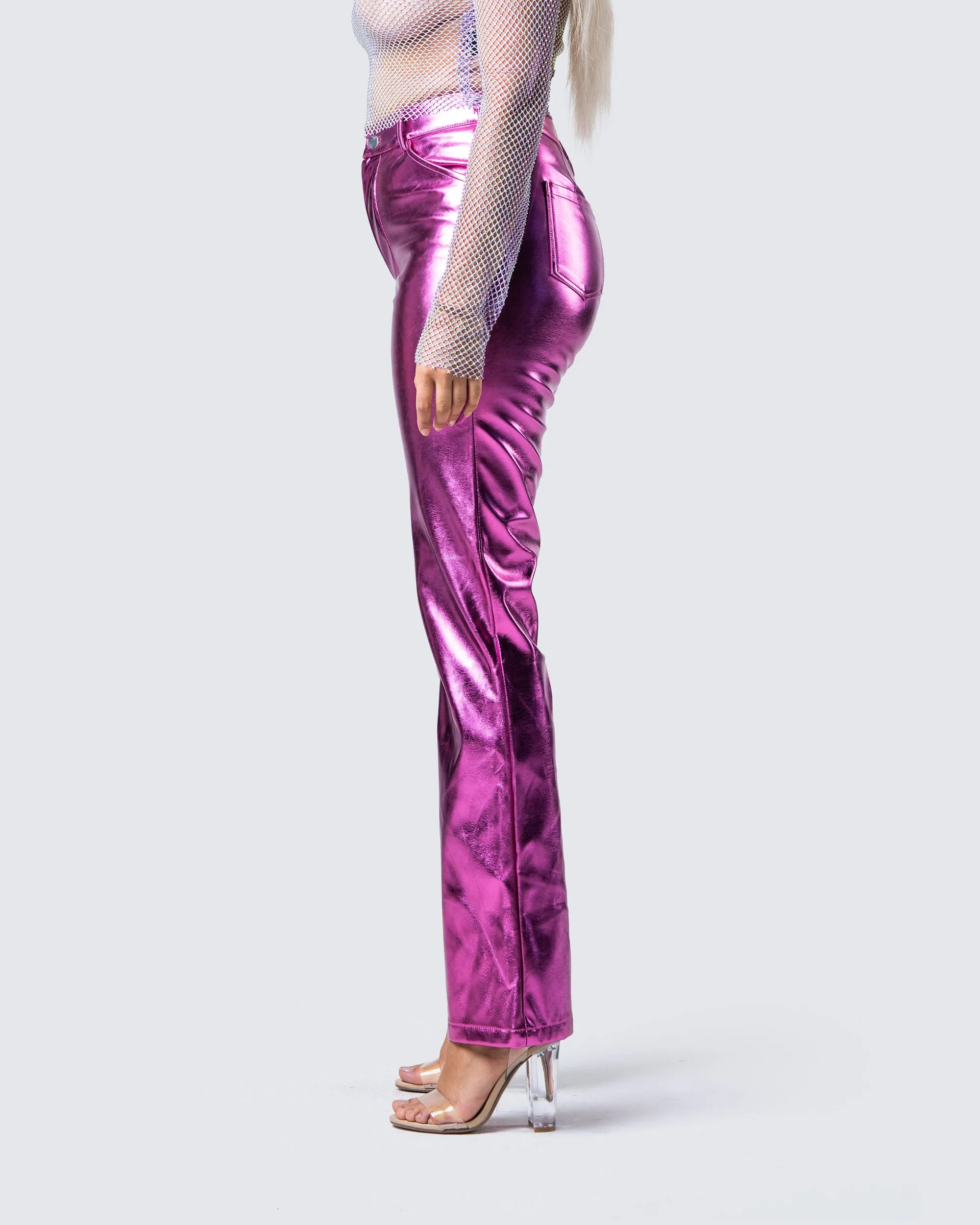 Danya Lavender Vegan Leather Pant
