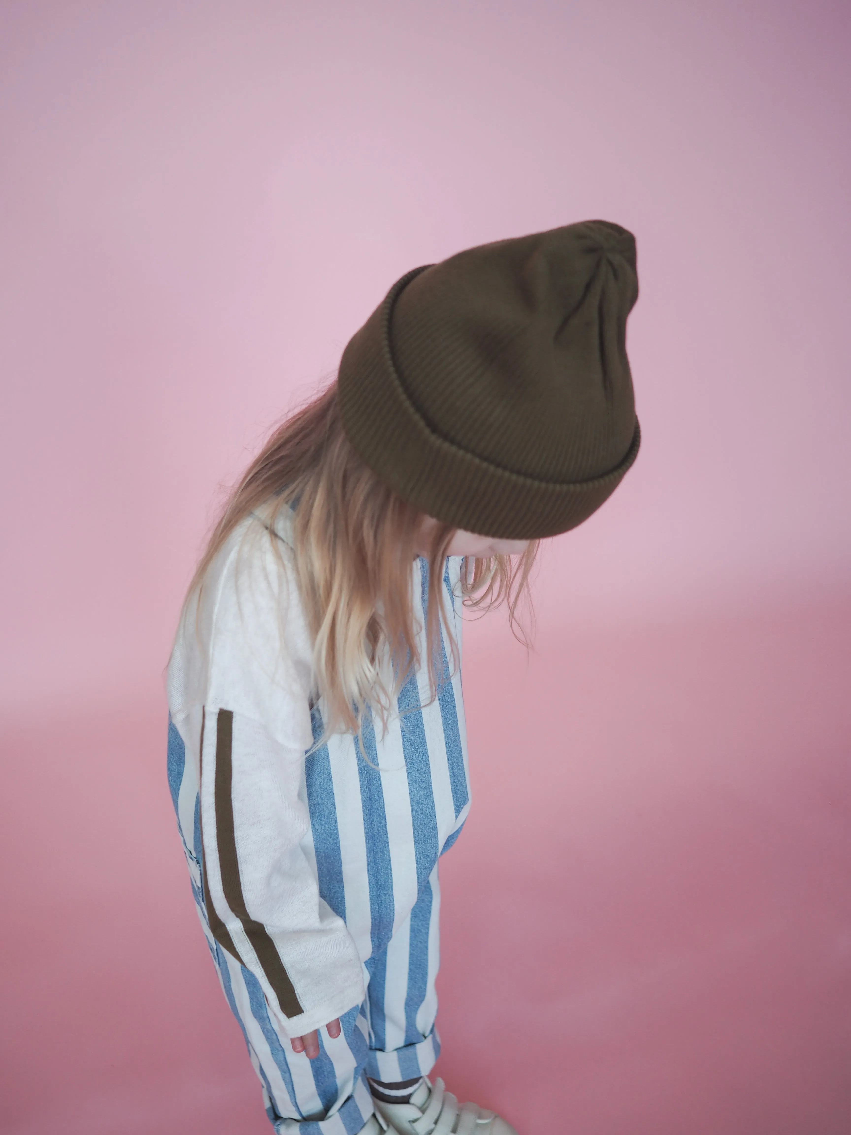 DENIM STRIPE OVERALLS