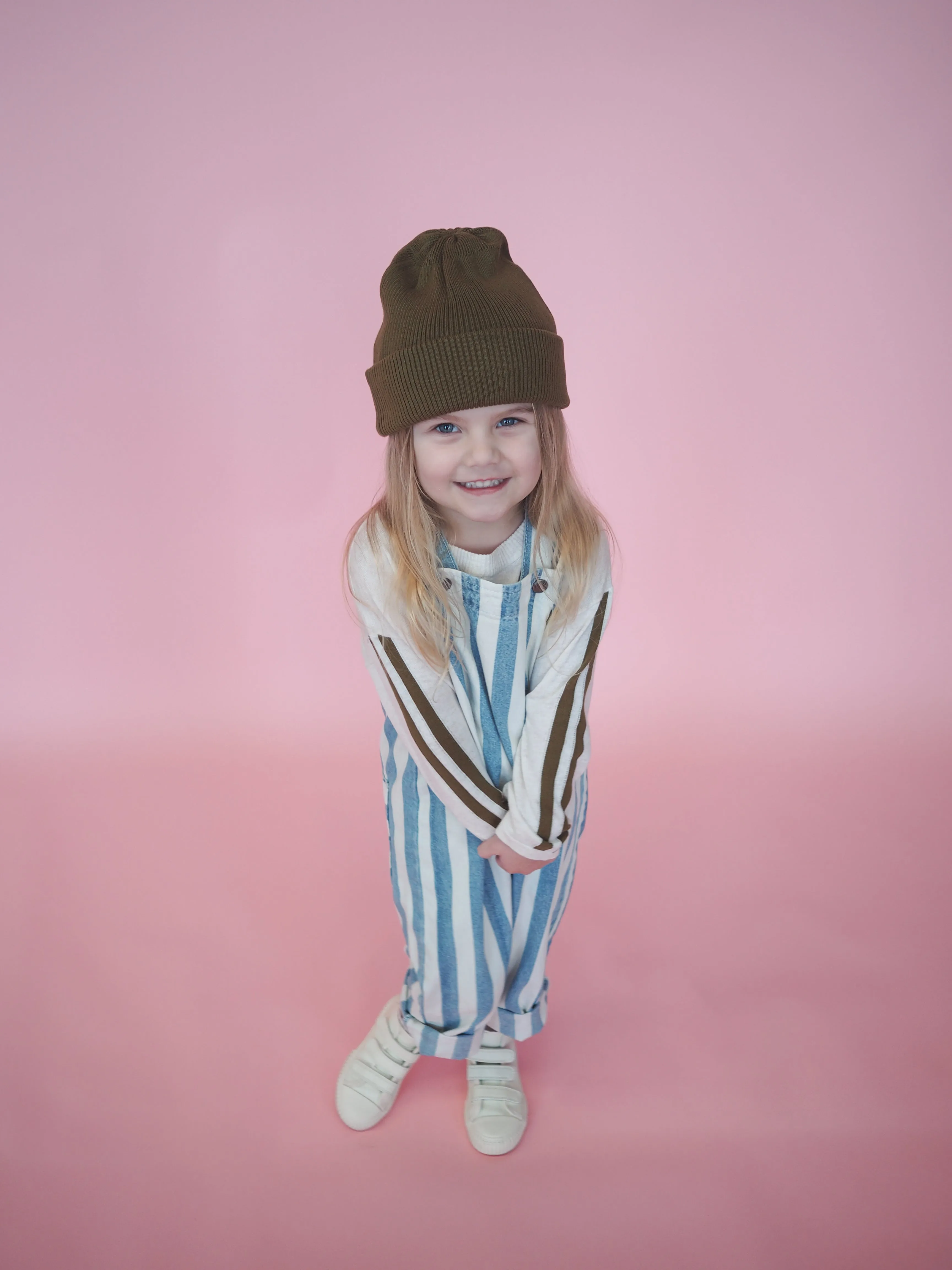 DENIM STRIPE OVERALLS