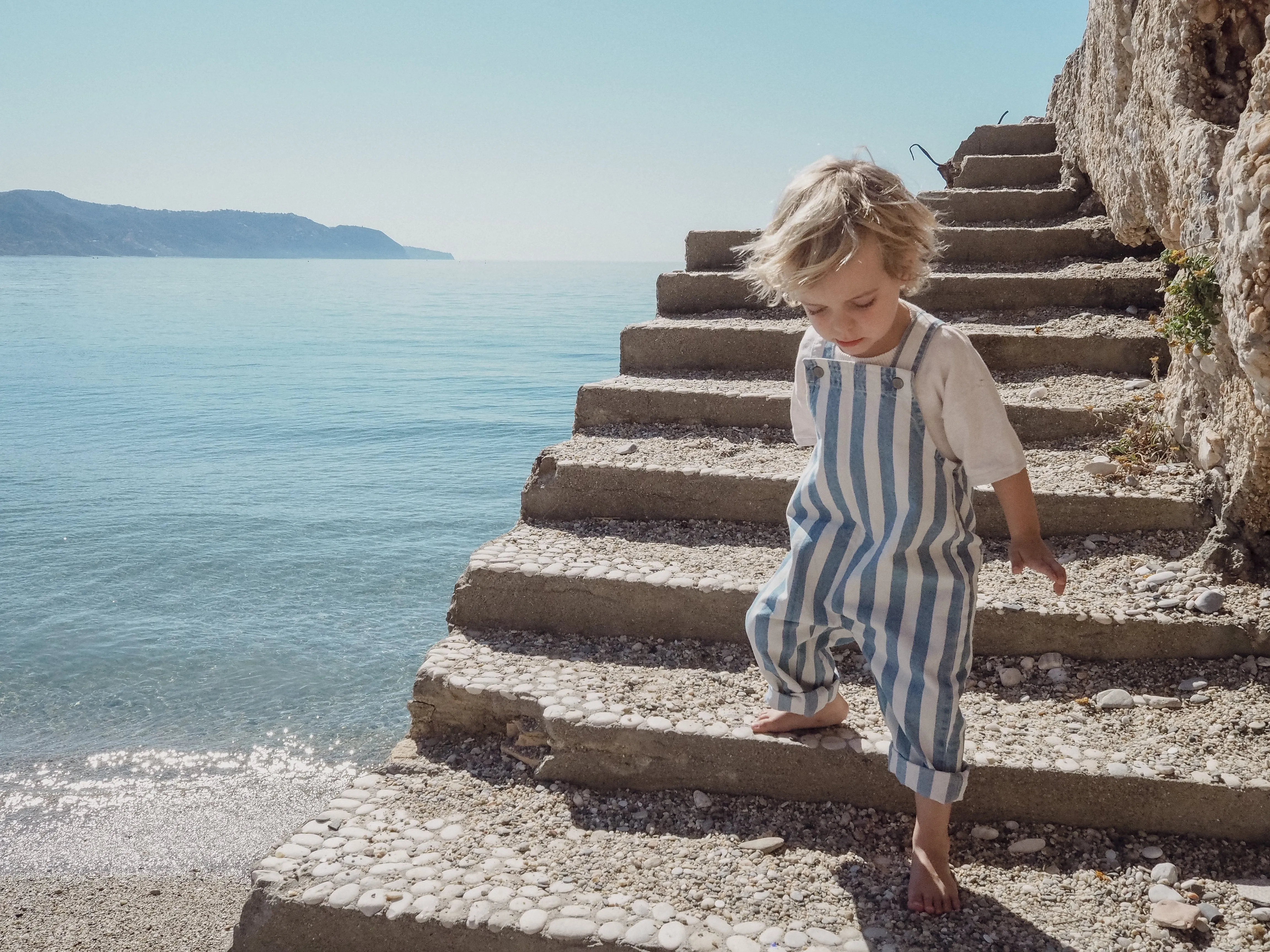 DENIM STRIPE OVERALLS