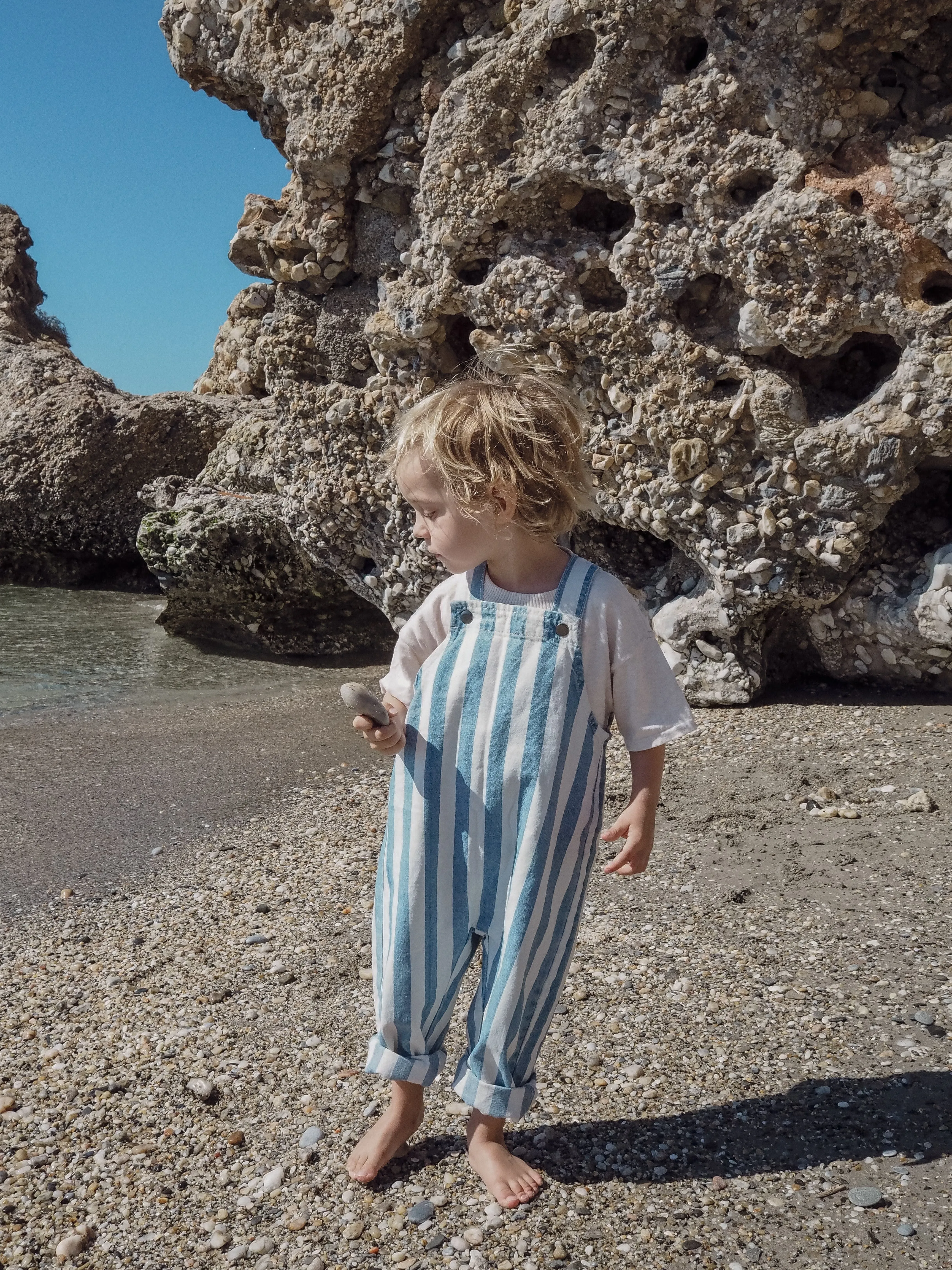 DENIM STRIPE OVERALLS