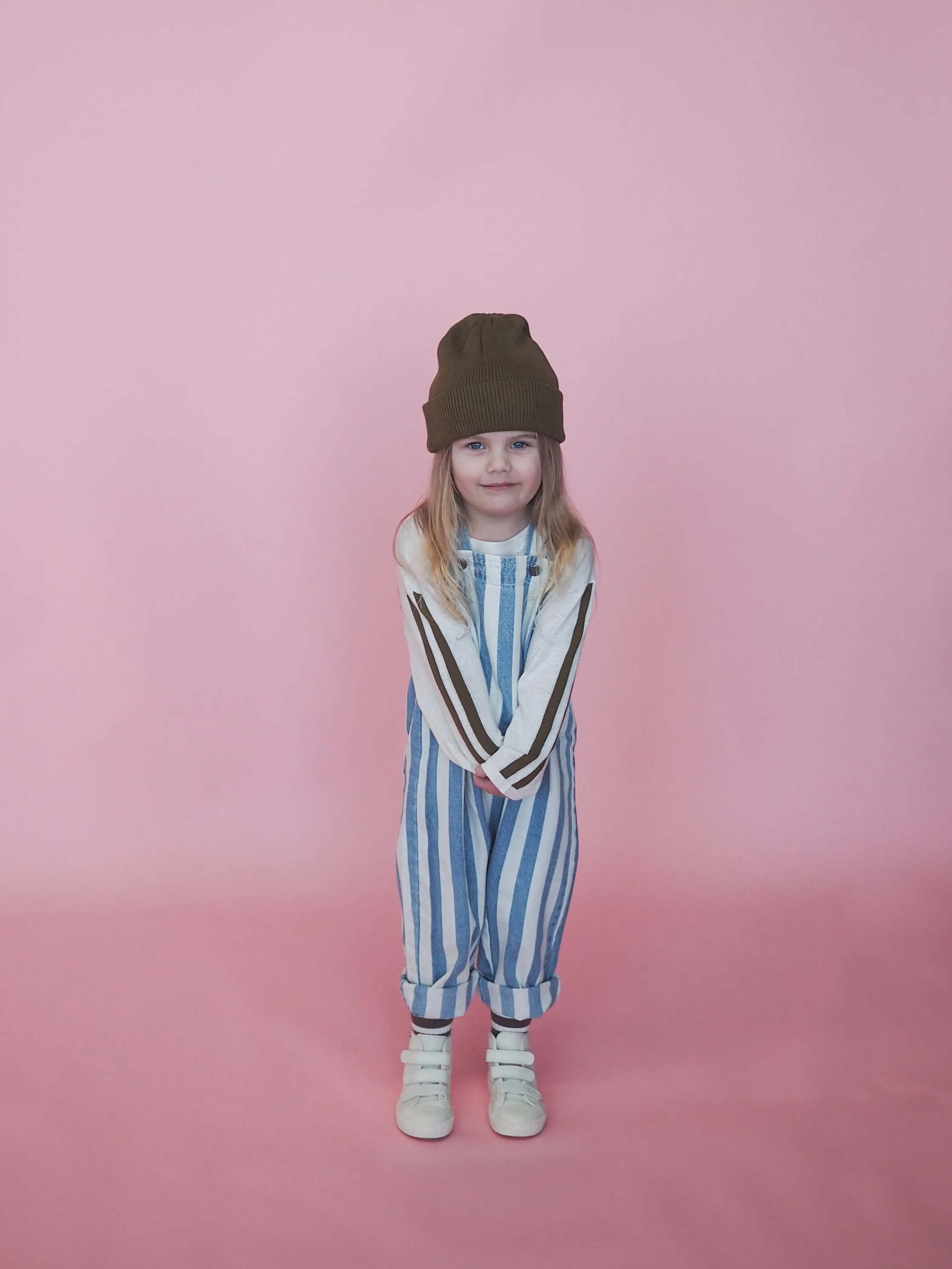 DENIM STRIPE OVERALLS