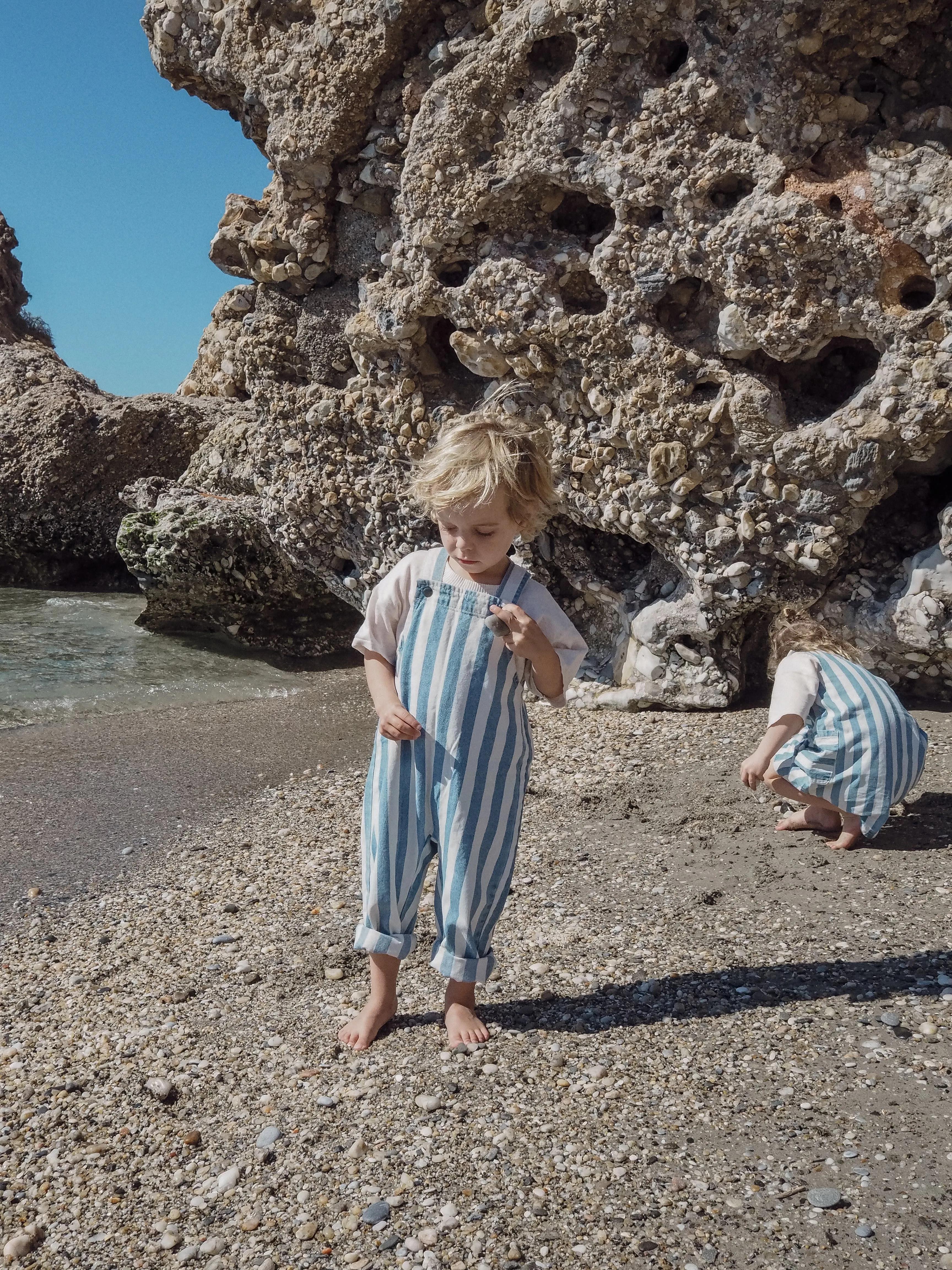 DENIM STRIPE OVERALLS