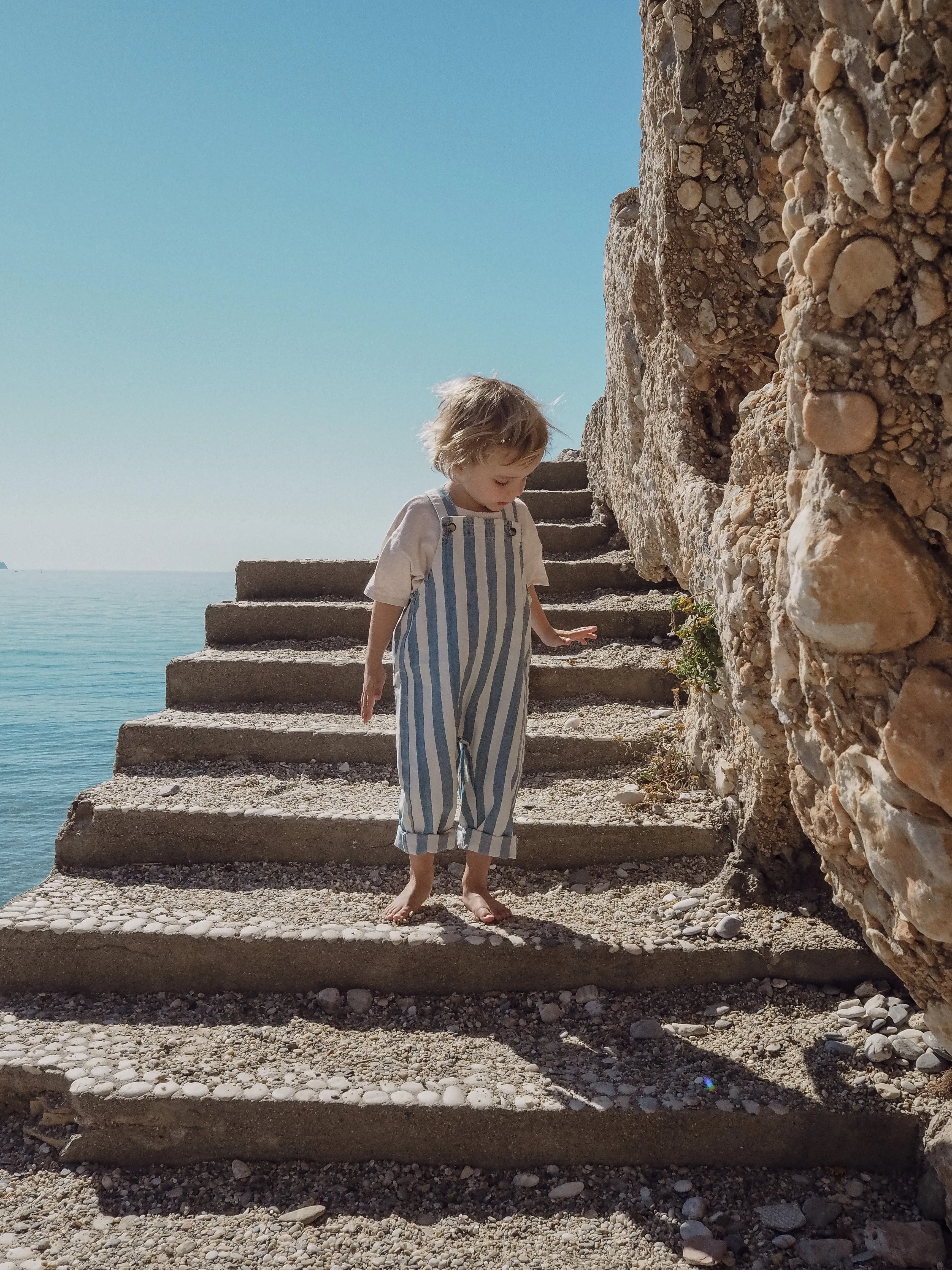 DENIM STRIPE OVERALLS