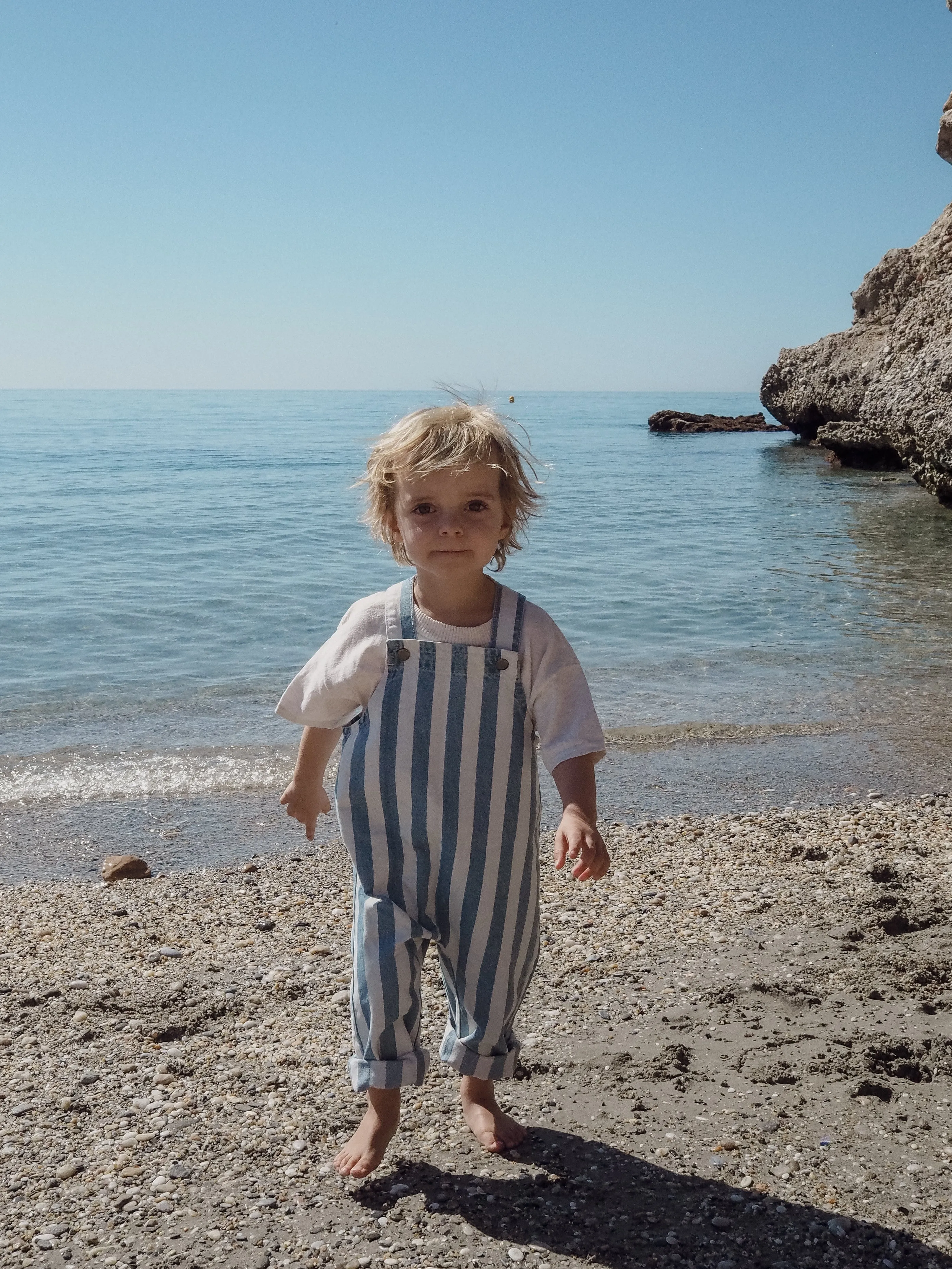 DENIM STRIPE OVERALLS