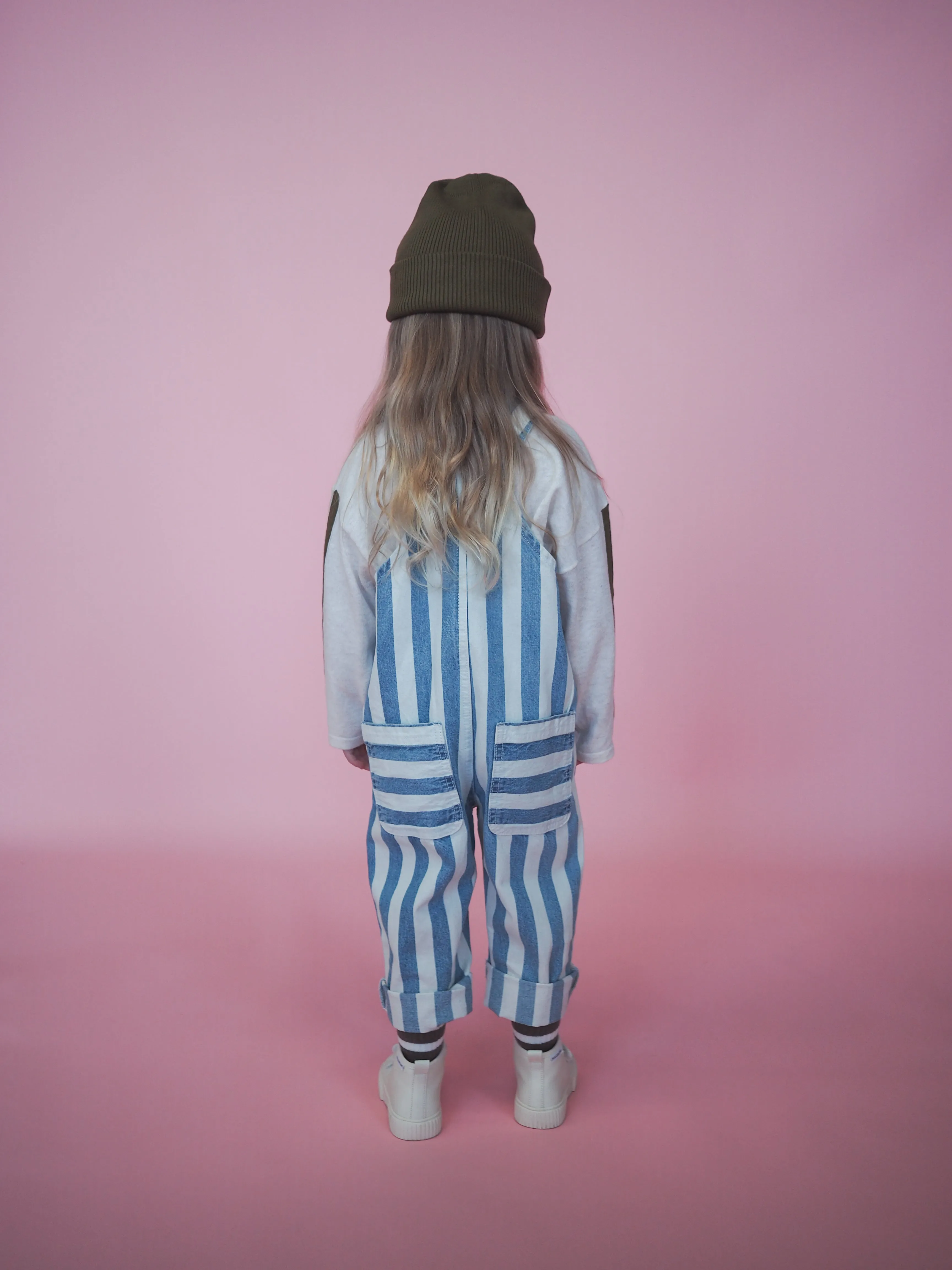DENIM STRIPE OVERALLS