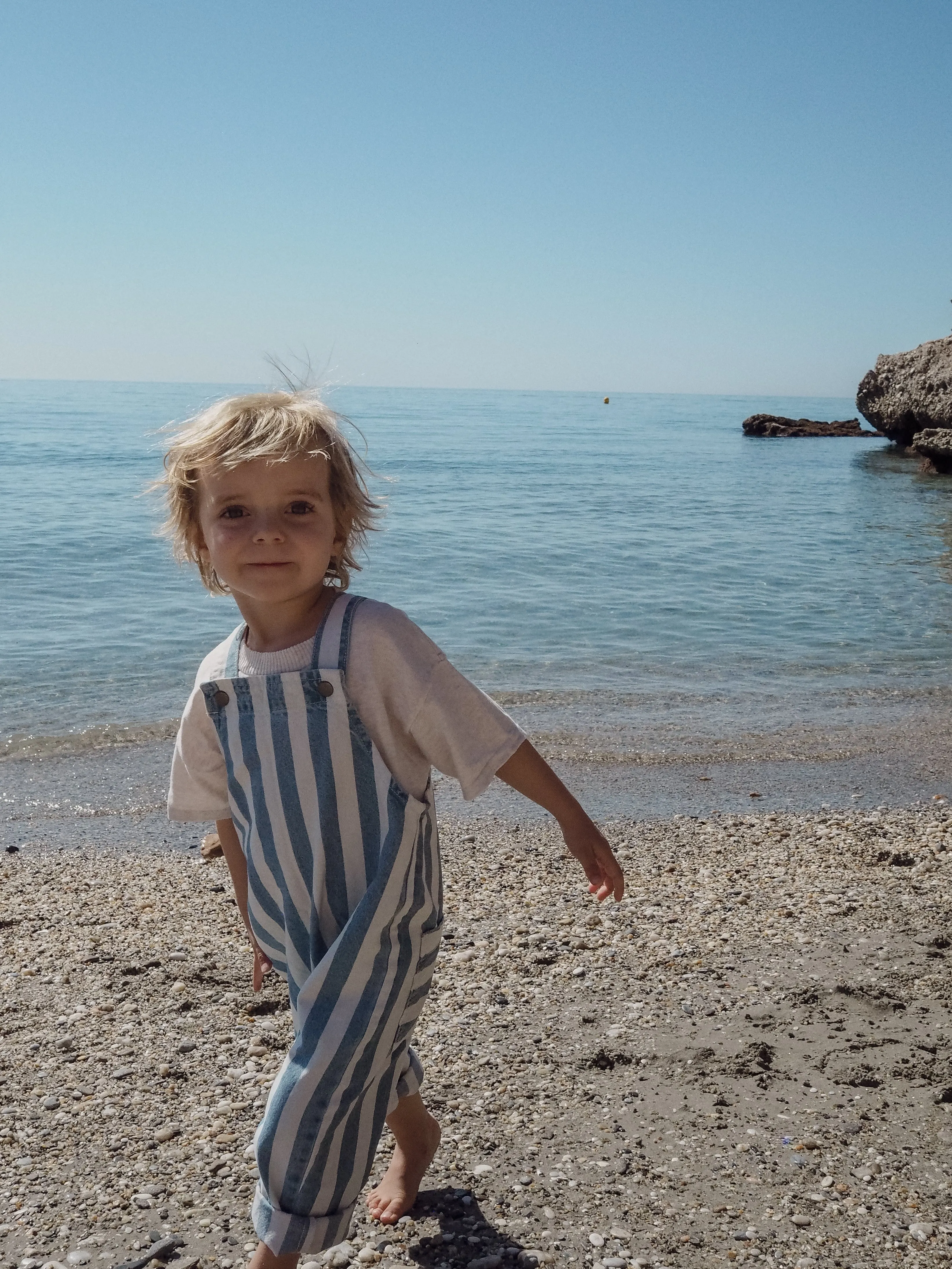 DENIM STRIPE OVERALLS