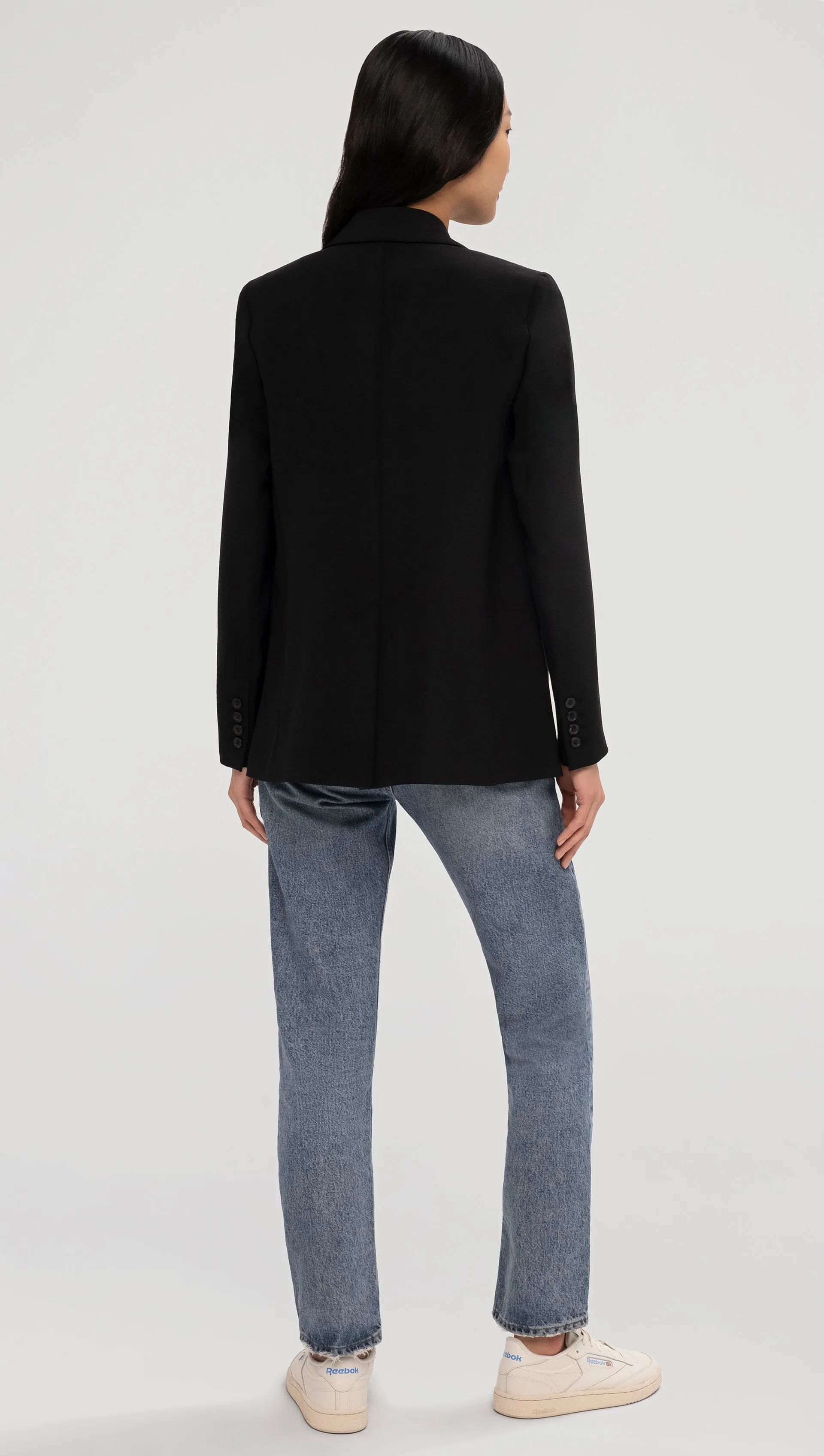 Easy Blazer in Textured Crepe | Black