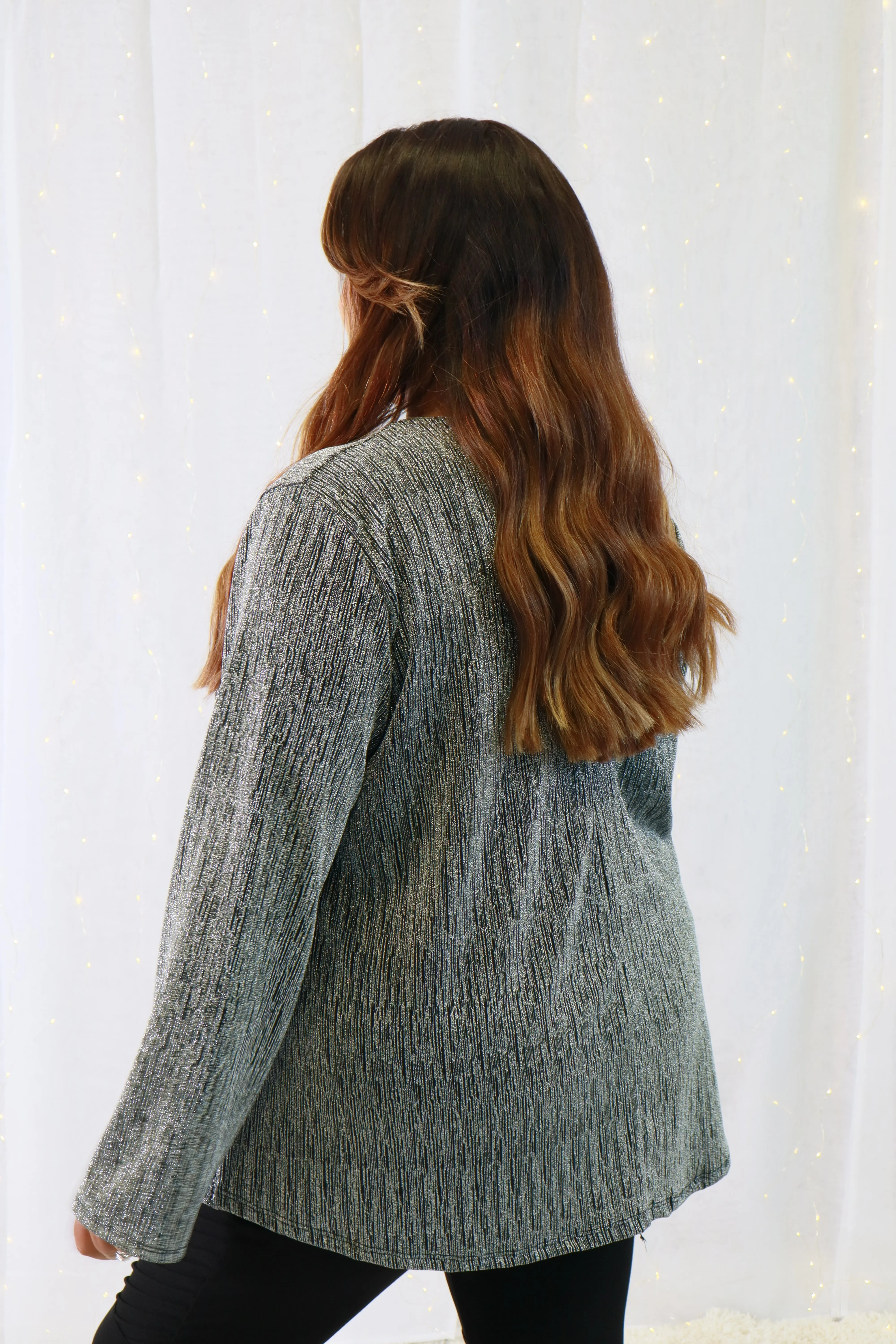 Eve Sparkling Blouse in Silver