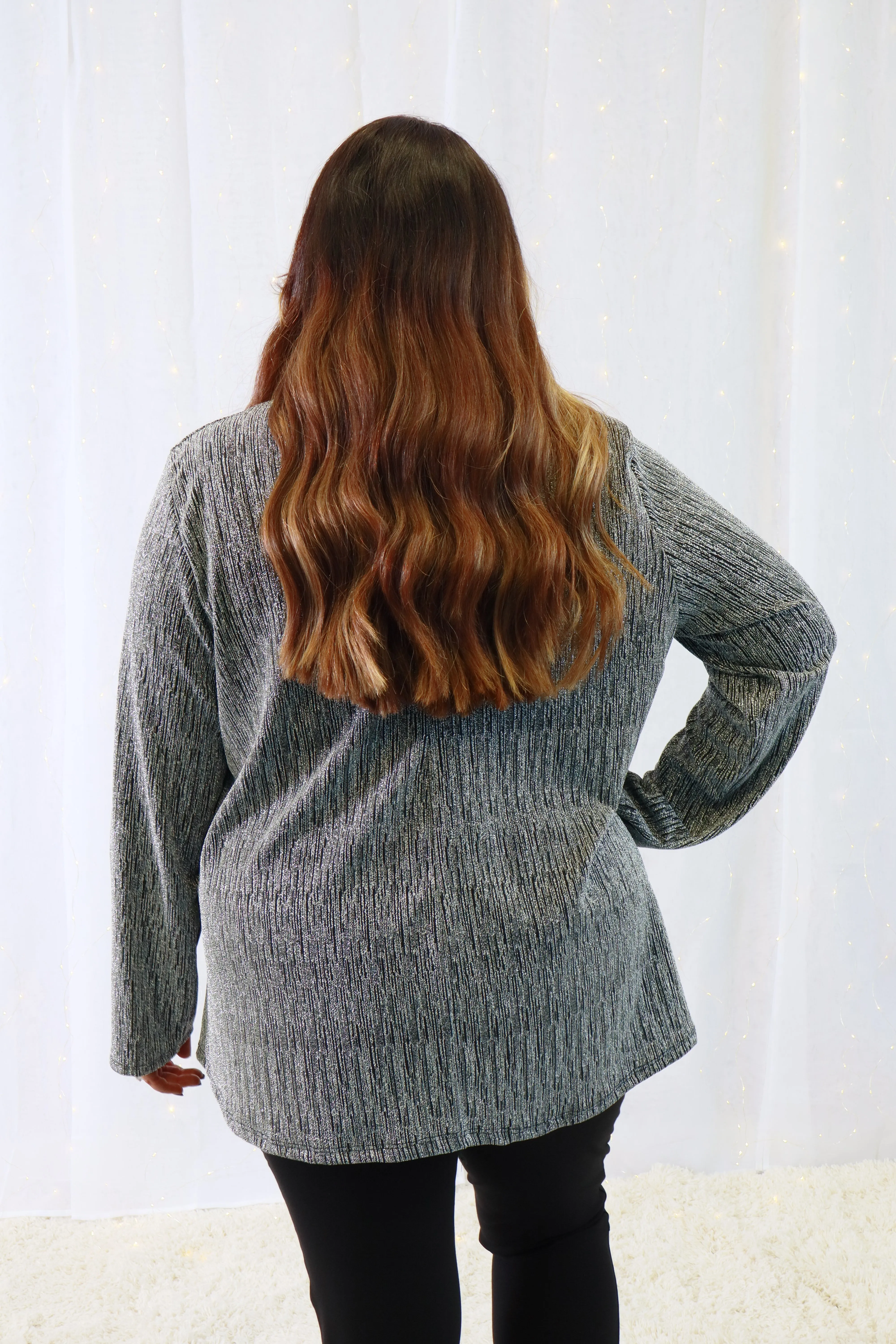 Eve Sparkling Blouse in Silver