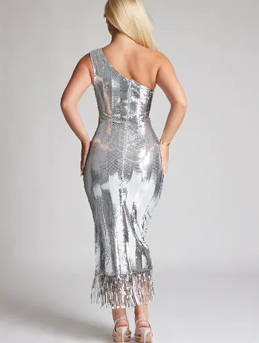 Gatsby Midaxi Dress - Silver