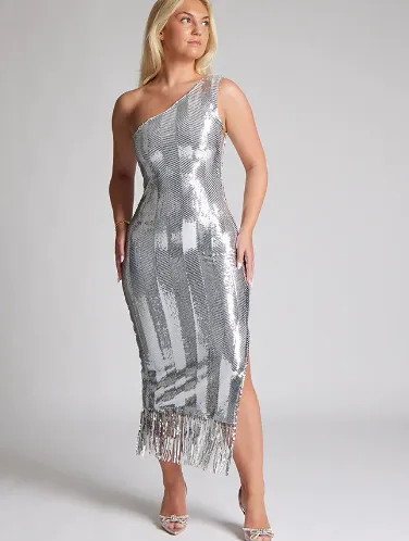 Gatsby Midaxi Dress - Silver