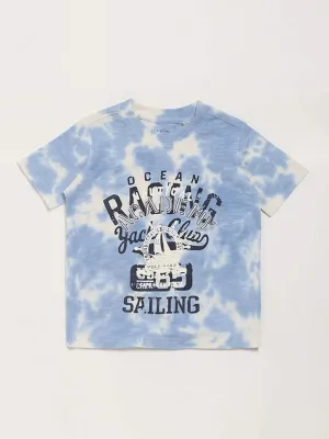 HOP Kids Tie-Dye Blue Printed T-Shirt