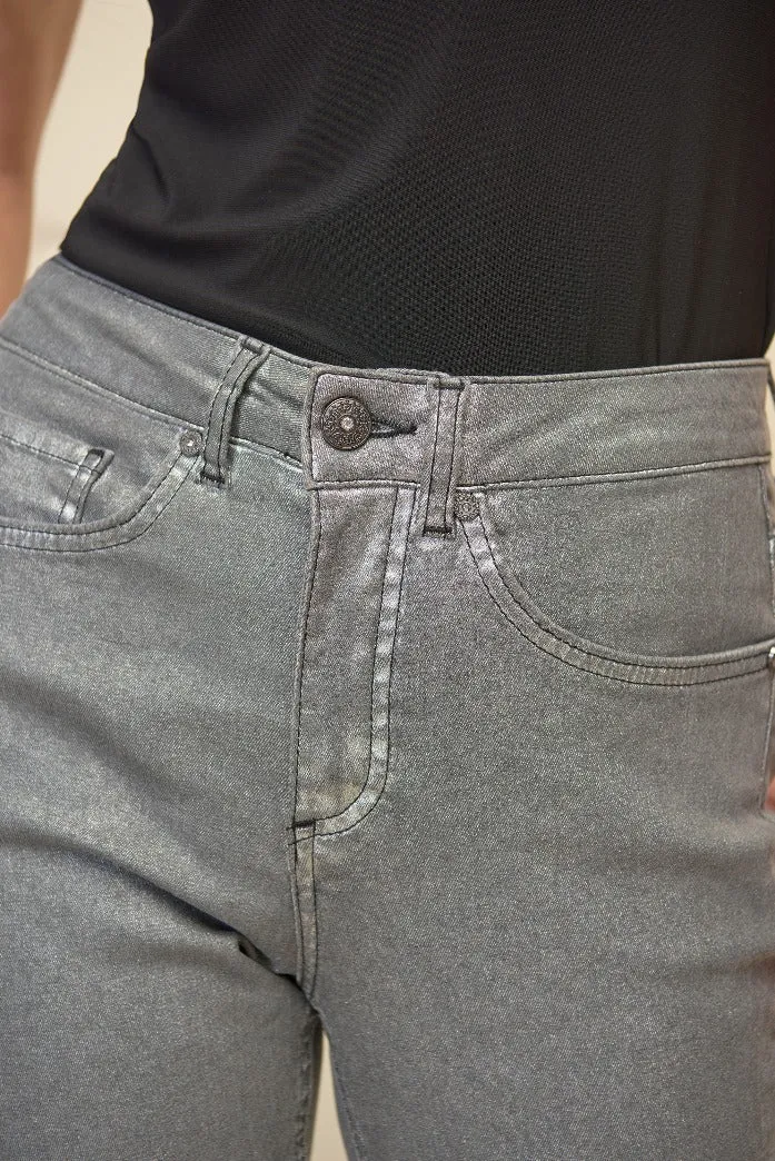 Joseph Ribkoff Metallic Silver Grey Pants Style 211906